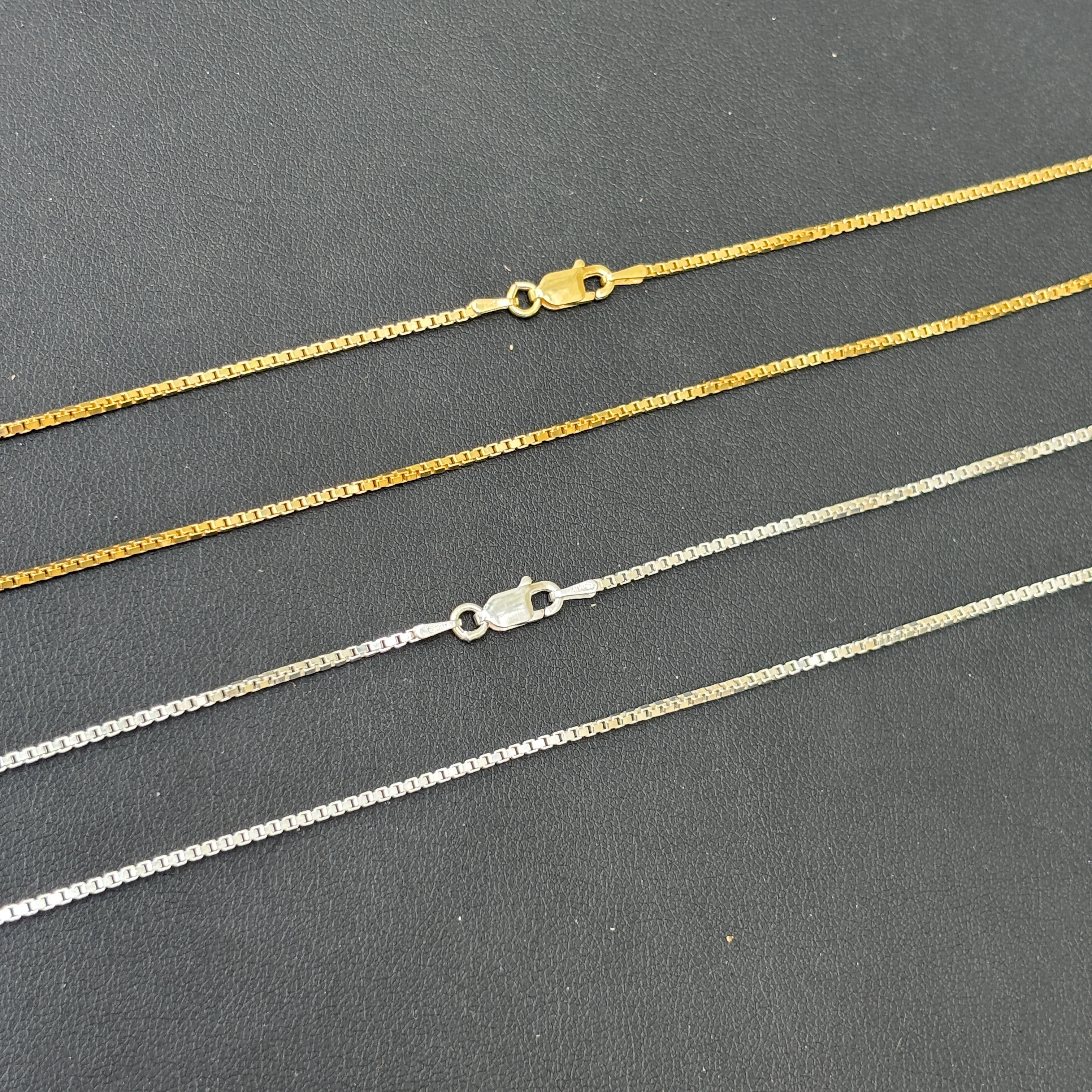 925 Sterling Silver 1.5mm Box Chain Necklace - Image 3