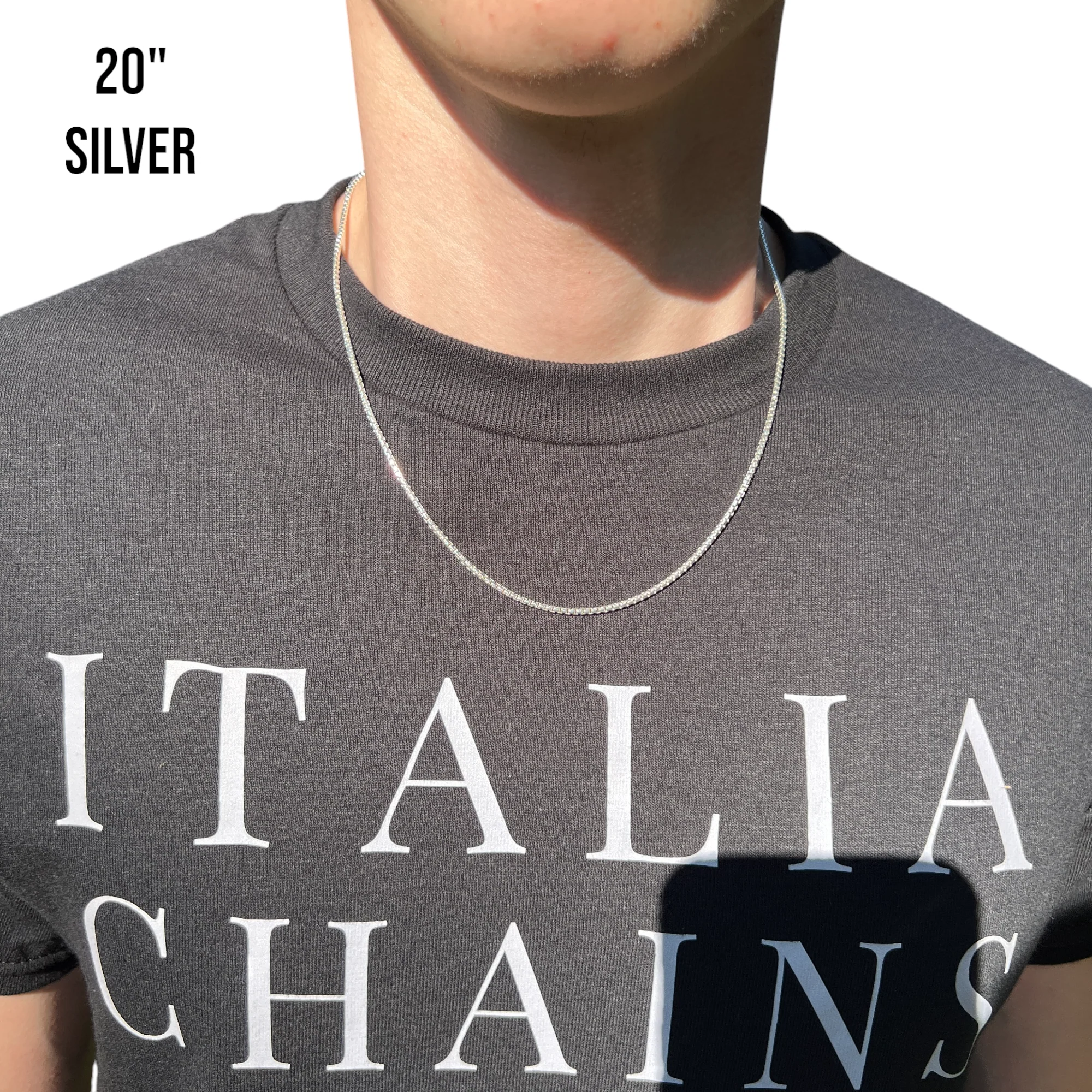 925 Sterling Silver 1.8mm Rounded Box Chain Necklace - Image 10