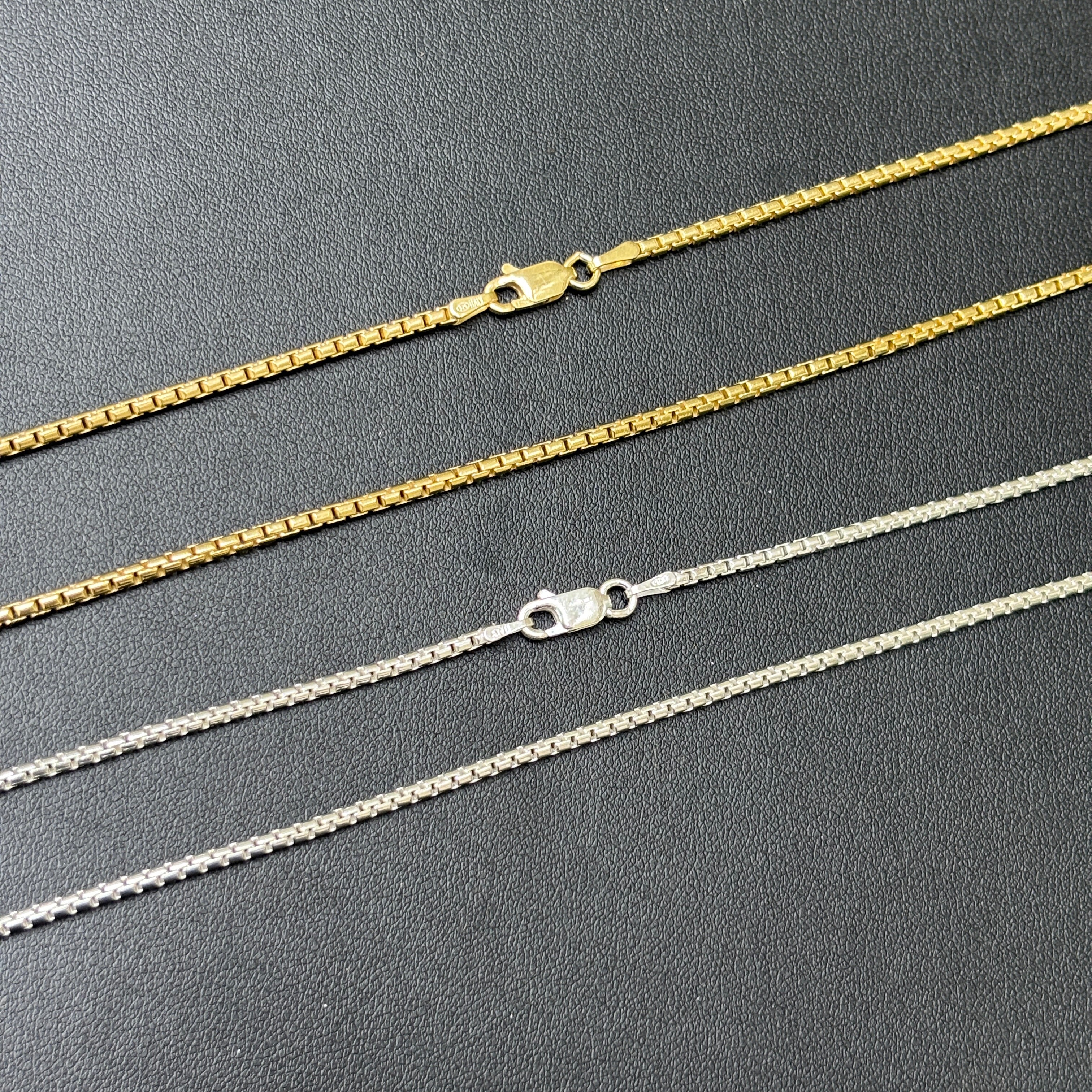 925 Sterling Silver 1.8mm Rounded Box Chain Necklace - Image 3