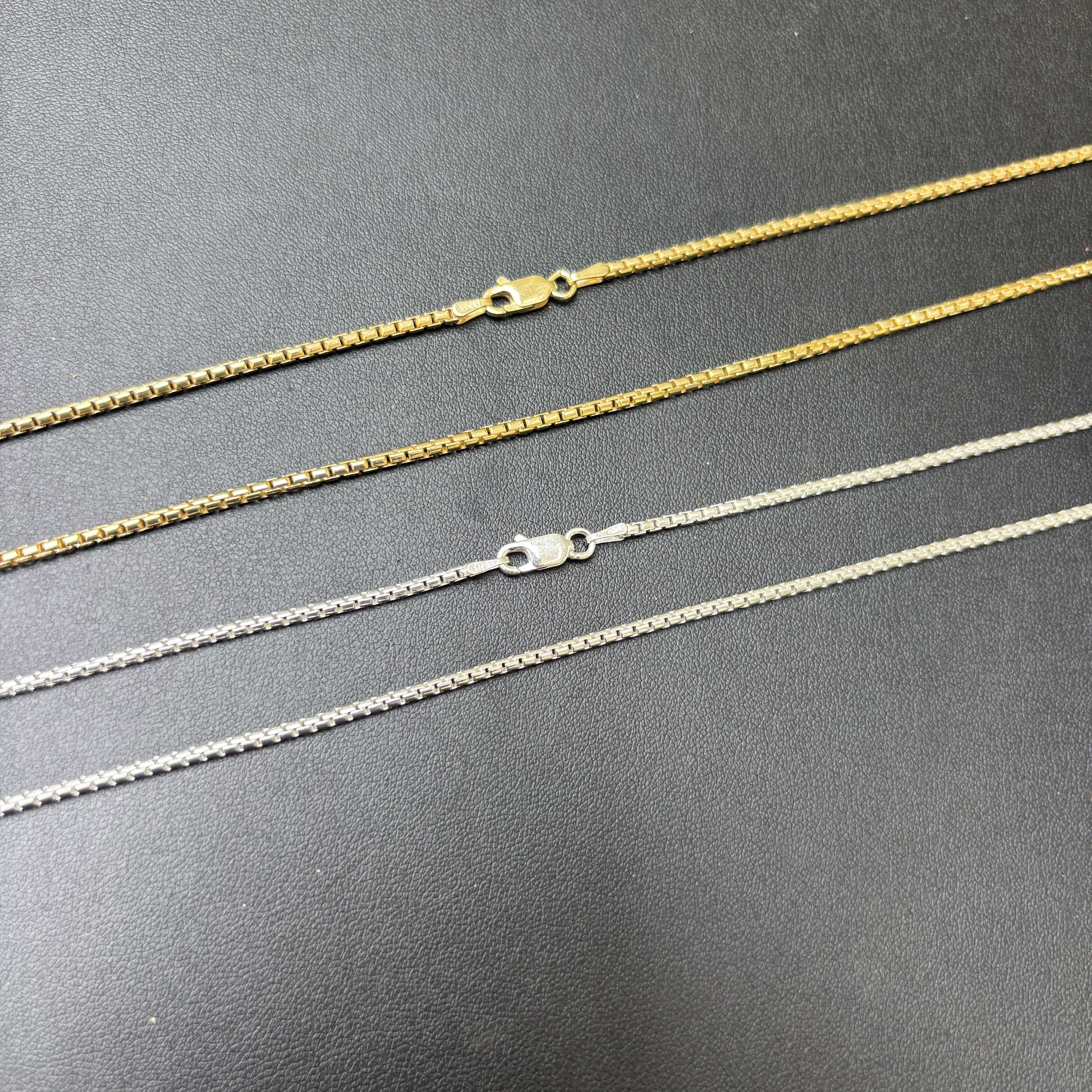925 Sterling Silver 1.8mm Rounded Box Chain Necklace - Image 8