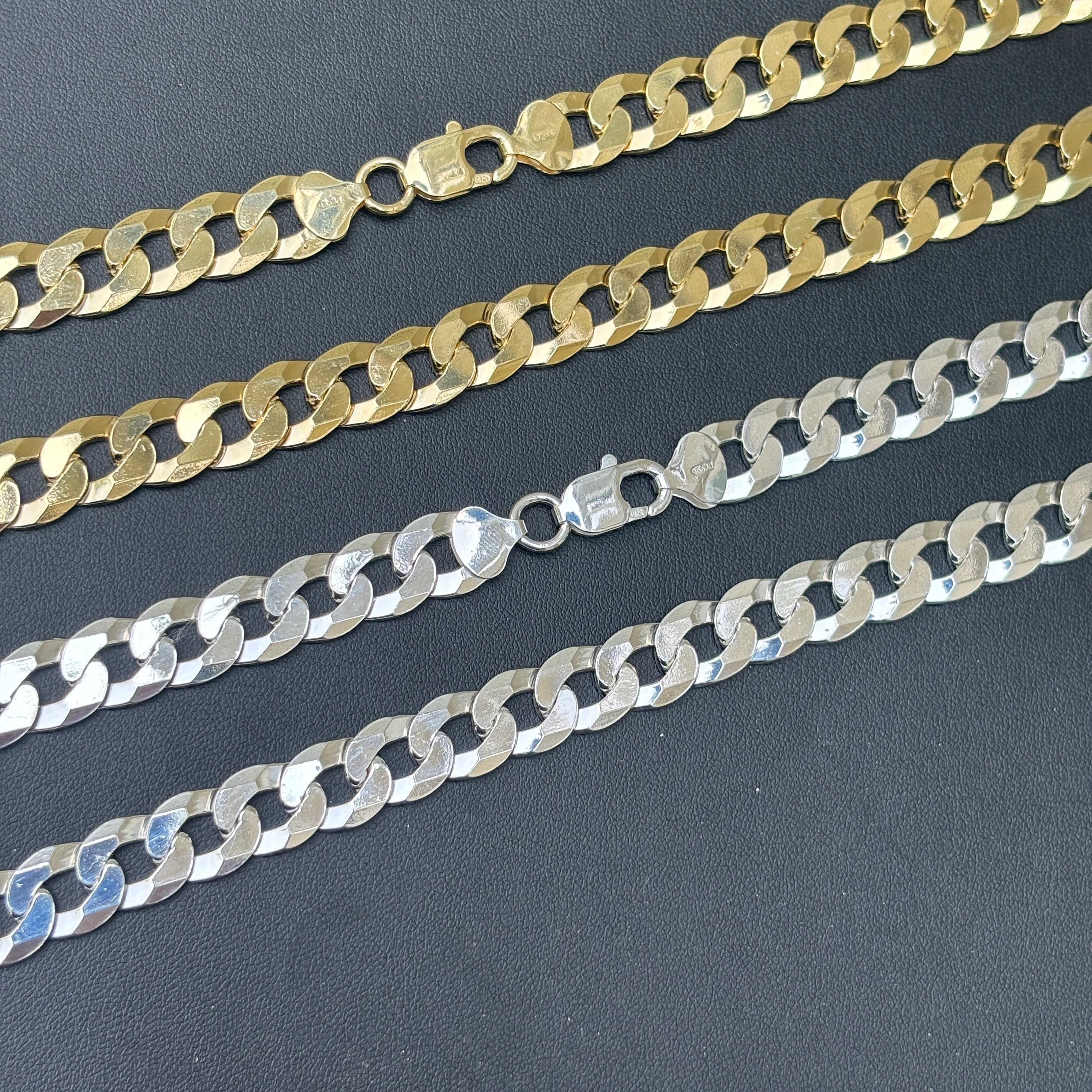 925 Sterling Silver 10.5mm Flat Curb Cuban Chain Necklace - Image 3
