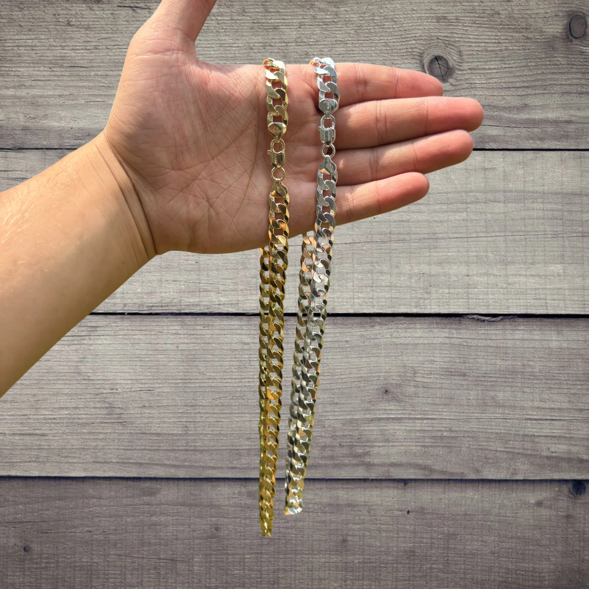 925 Sterling Silver 10.5mm Flat Curb Cuban Chain Necklace - Image 8