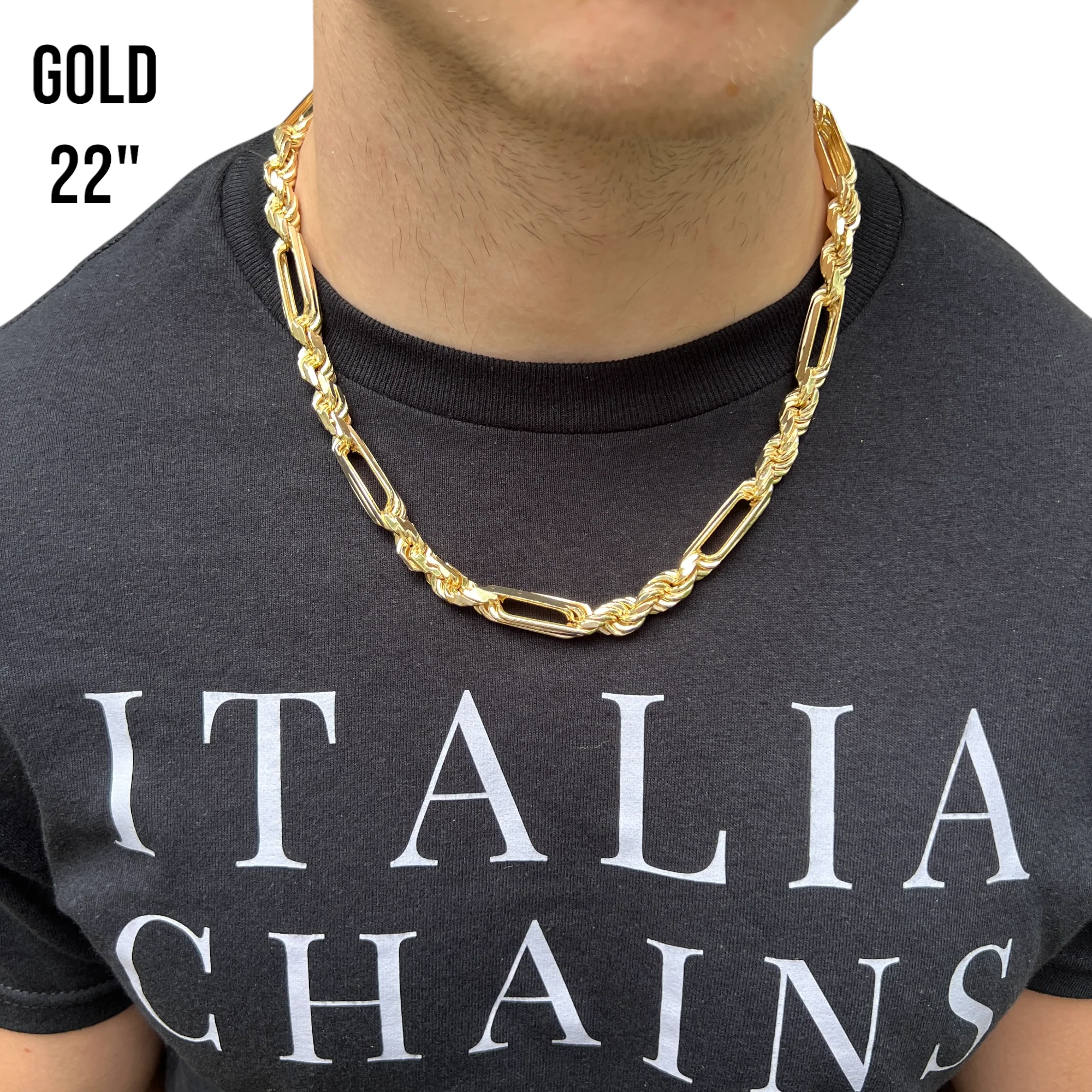 925 Sterling Silver 10mm Figarope Milano Chain Necklace - Image 12