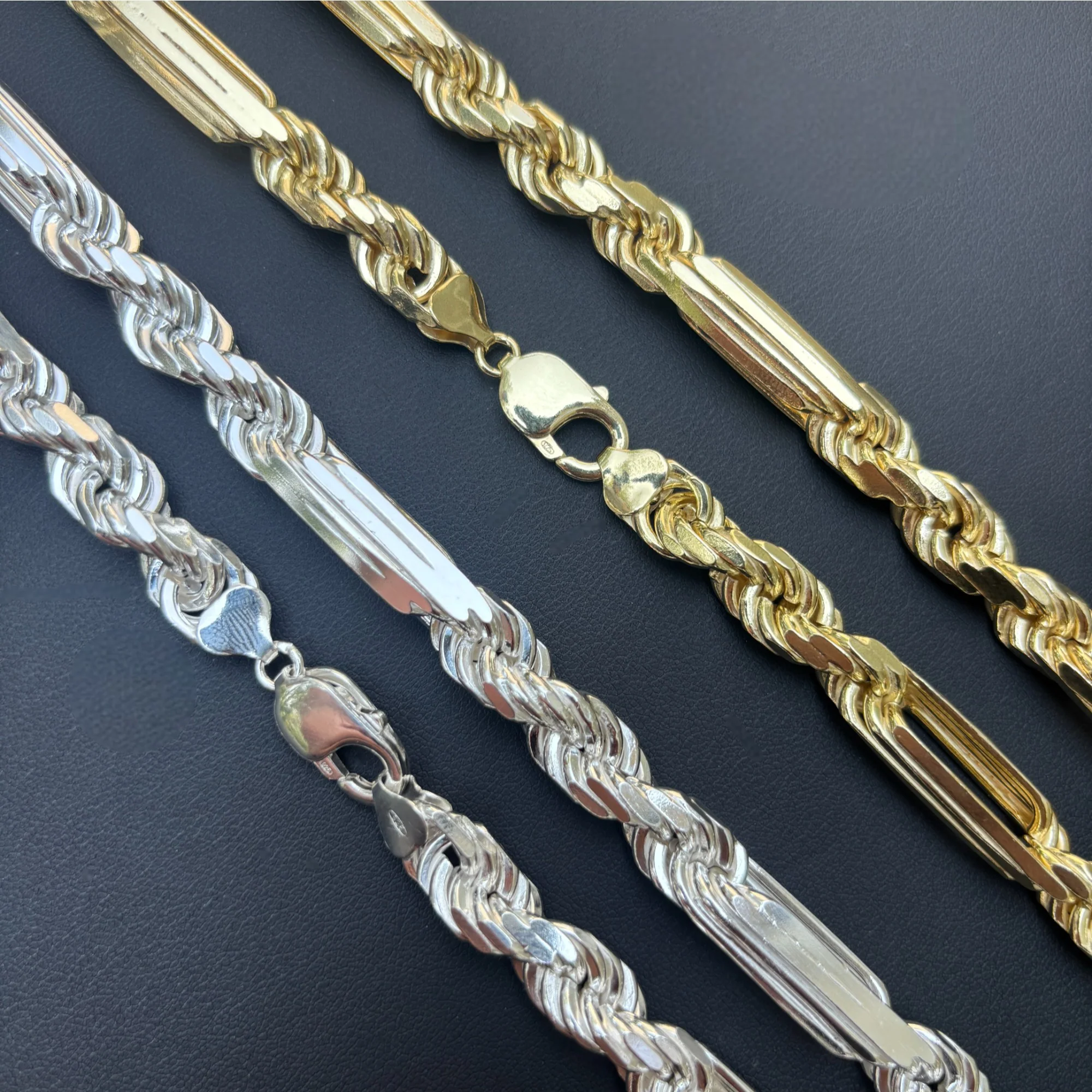 925 Sterling Silver 10mm Figarope Milano Chain Necklace - Image 3