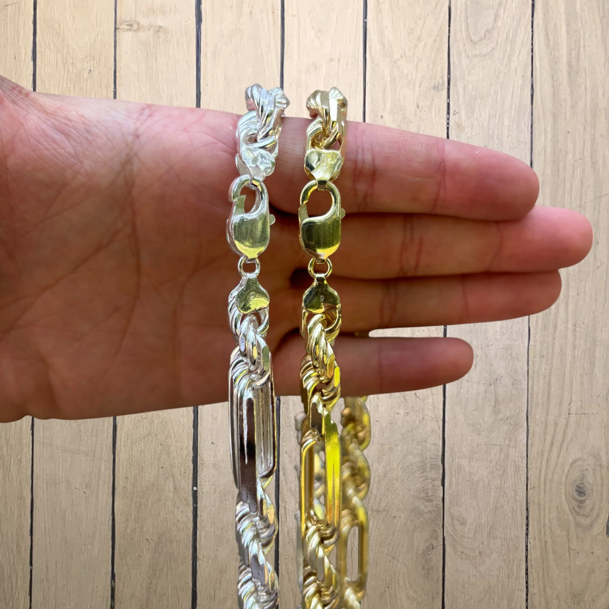 925 Sterling Silver 10mm Figarope Milano Chain Necklace - Image 6