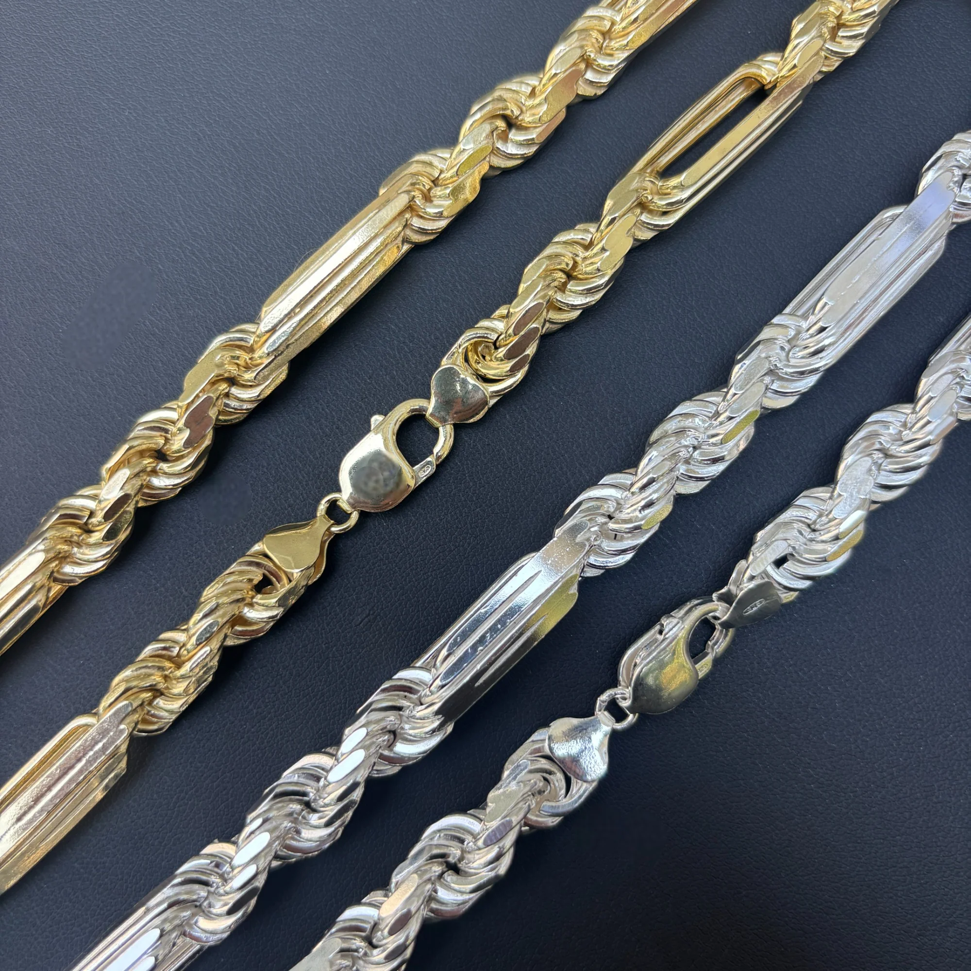 925 Sterling Silver 10mm Figarope Milano Chain Necklace - Image 7