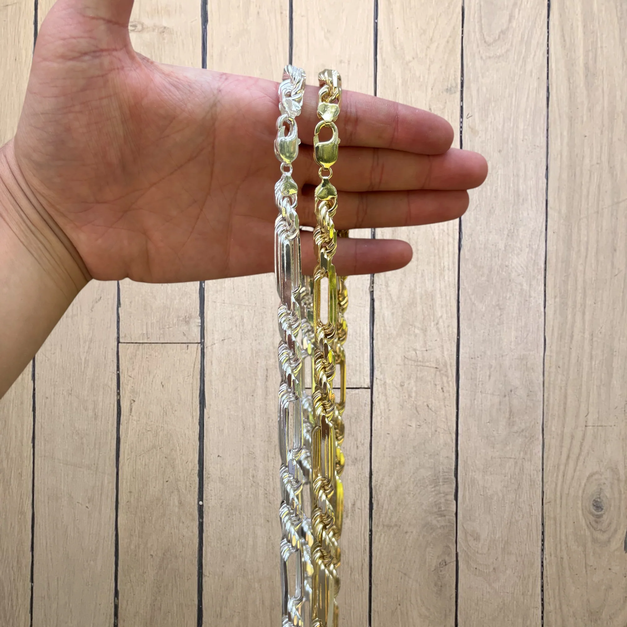 925 Sterling Silver 10mm Figarope Milano Chain Necklace - Image 8
