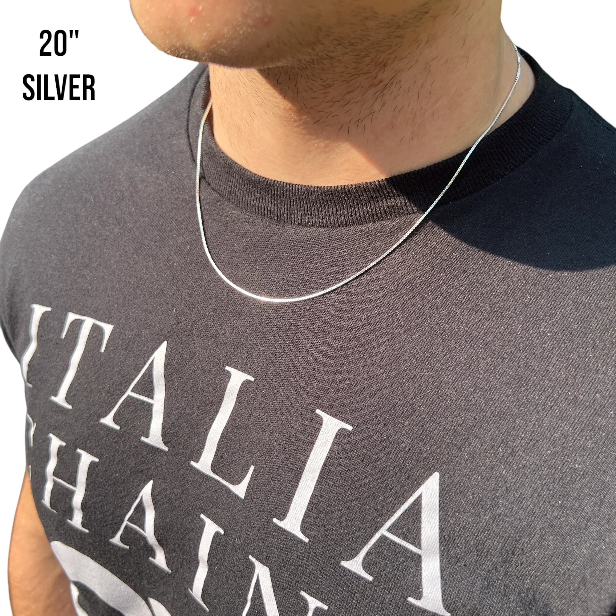 925 Sterling Silver 1mm Box Chain Necklace - Image 11