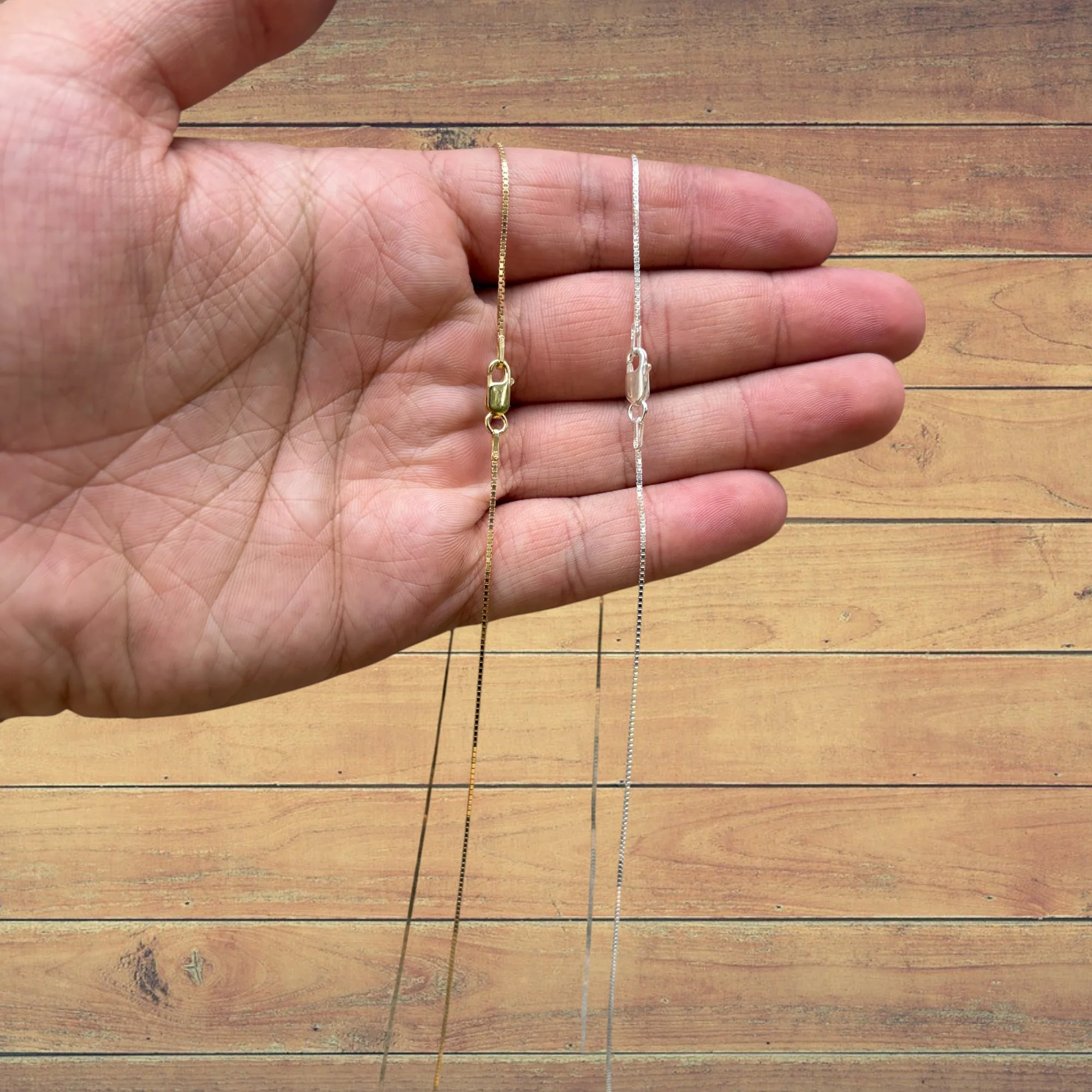 925 Sterling Silver 1mm Box Chain Necklace - Image 7