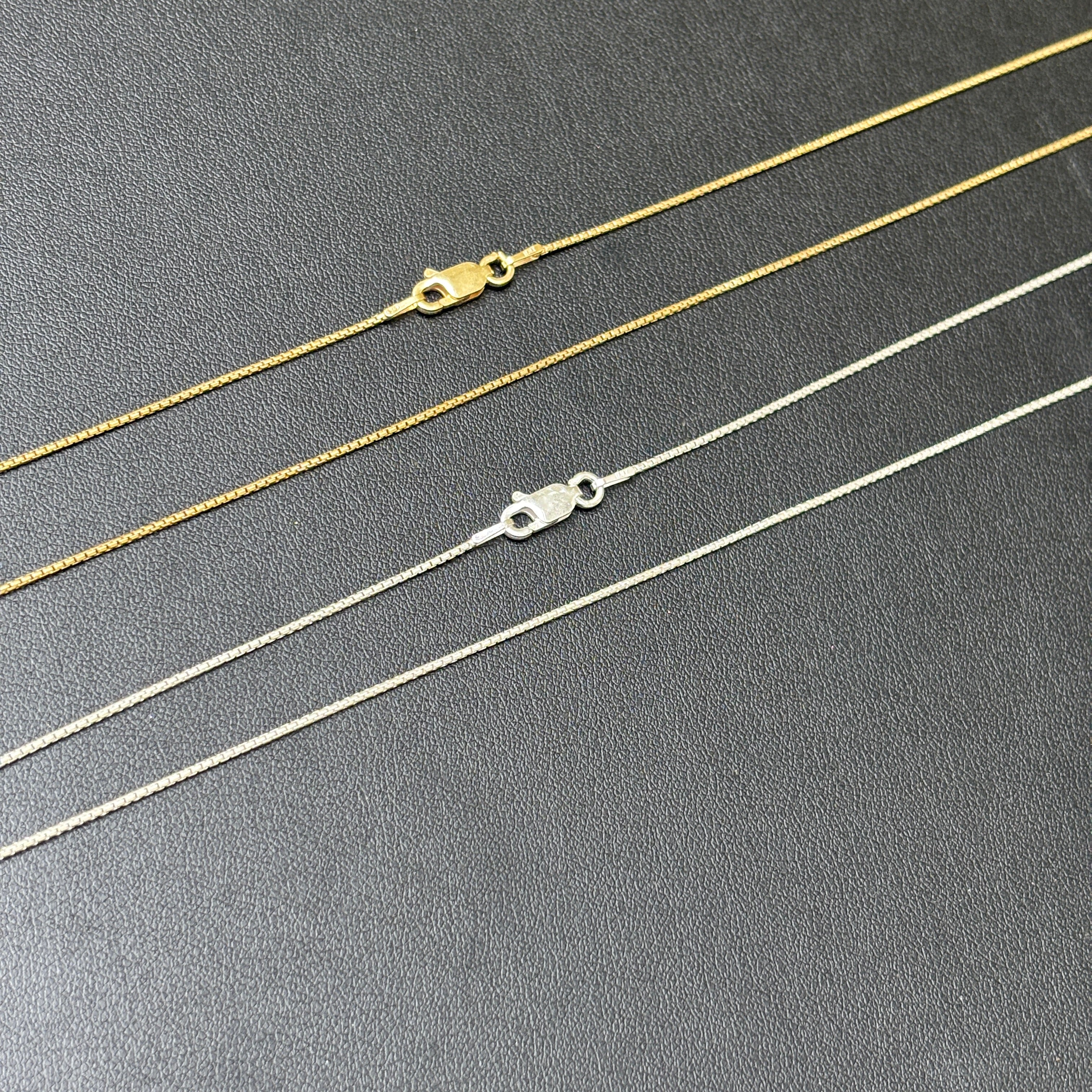 925 Sterling Silver 1mm Rounded Box Chain Necklace - Image 3