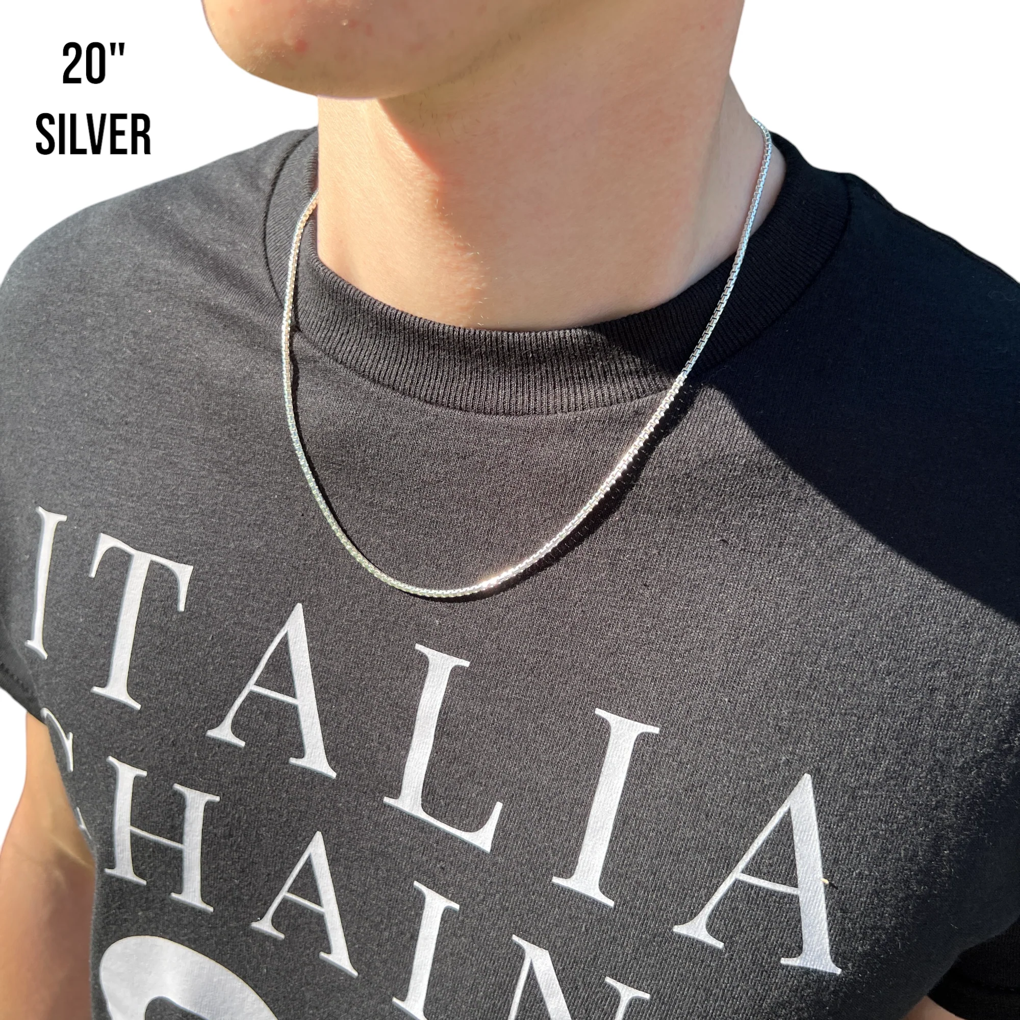 925 Sterling Silver 2mm Rounded Box Chain Necklace - Image 12