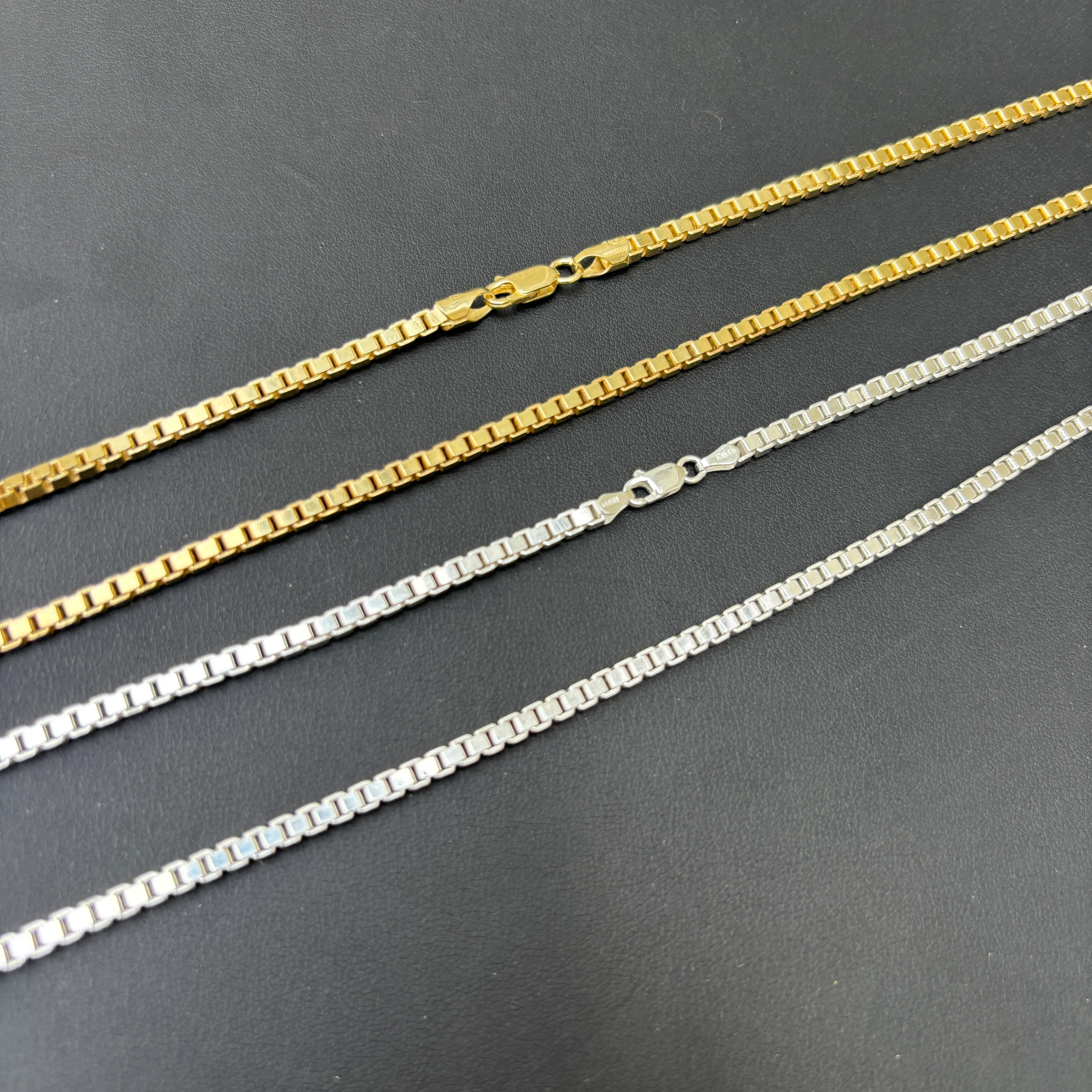 925 Sterling Silver 3mm Box Chain Necklace - Image 7