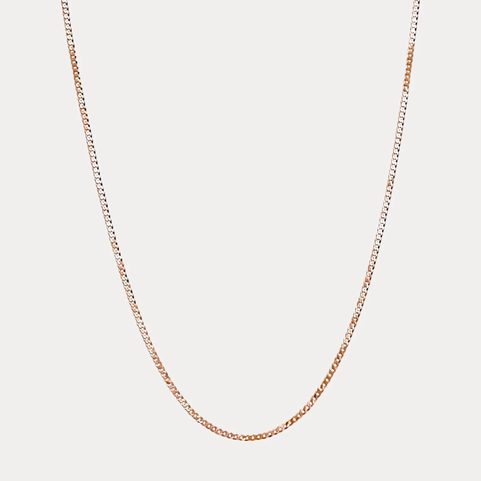925 Sterling Silver 3mm Flat Curb Cuban Chain Necklace - Image 3
