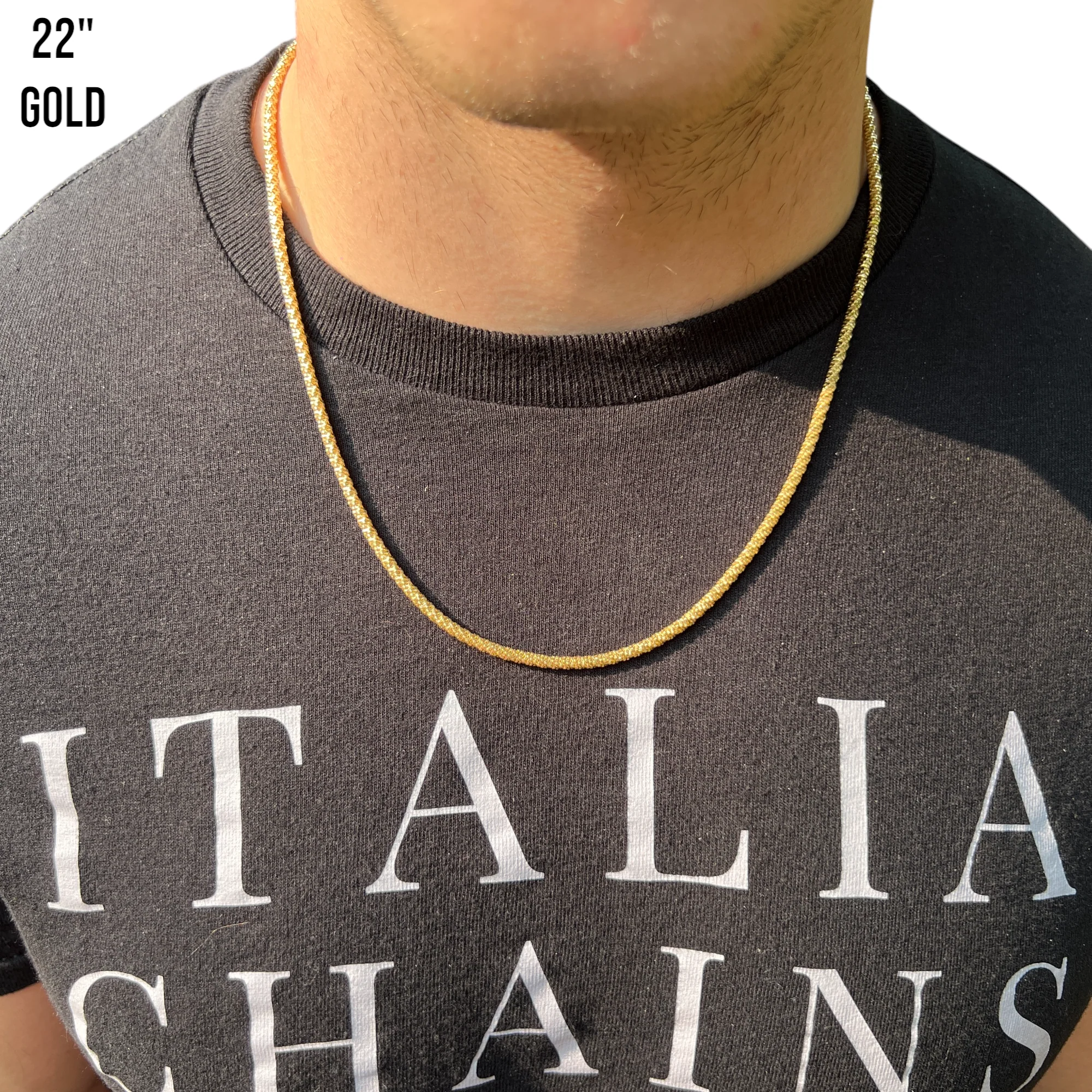 925 Sterling Silver 3mm Rock Chain Necklace - Image 12
