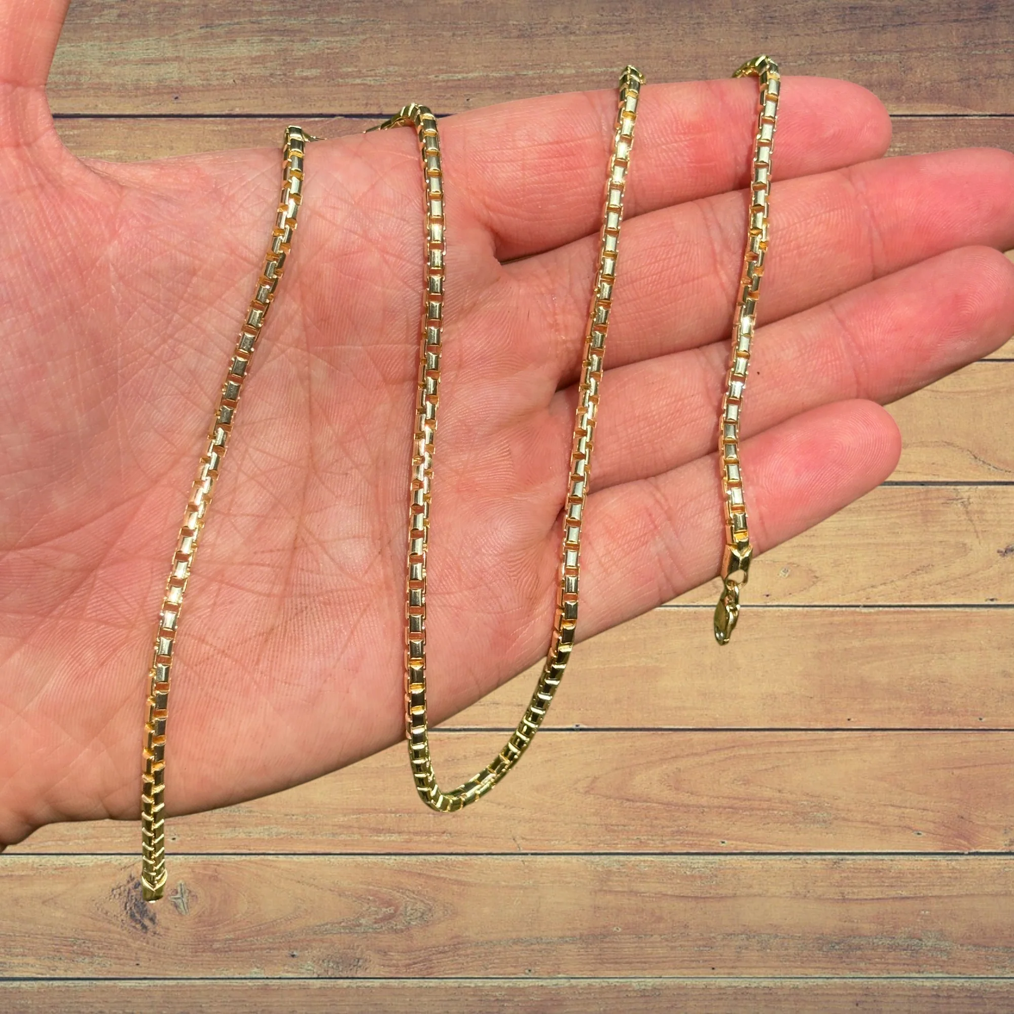 925 Sterling Silver 3mm Rounded Box Chain Necklace - Image 5
