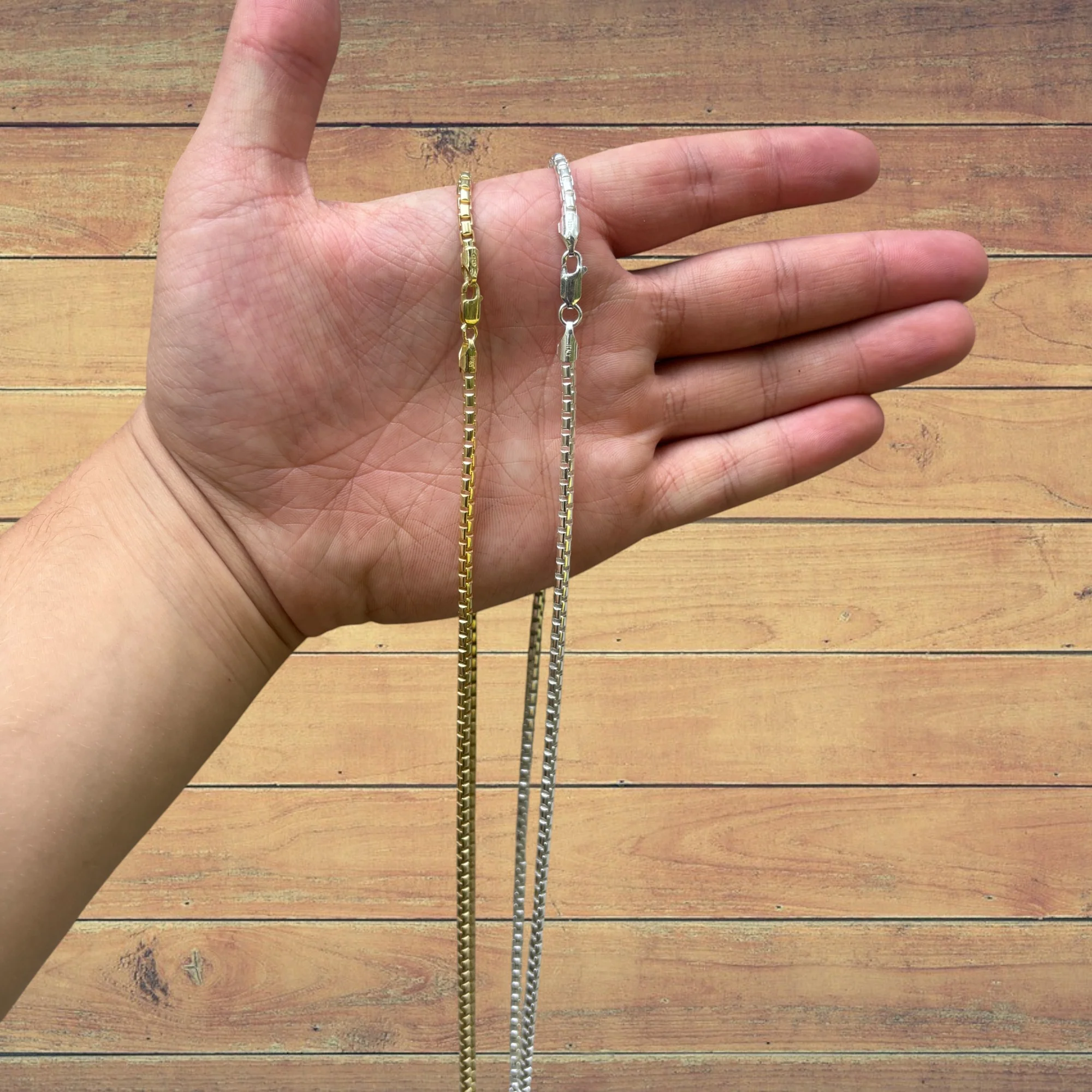 925 Sterling Silver 3mm Rounded Box Chain Necklace - Image 6