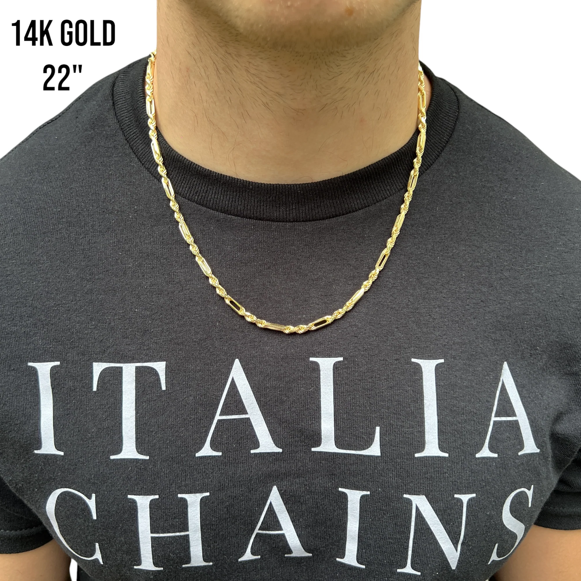925 Sterling Silver 4mm Figarope Milano Chain Necklace - Image 13
