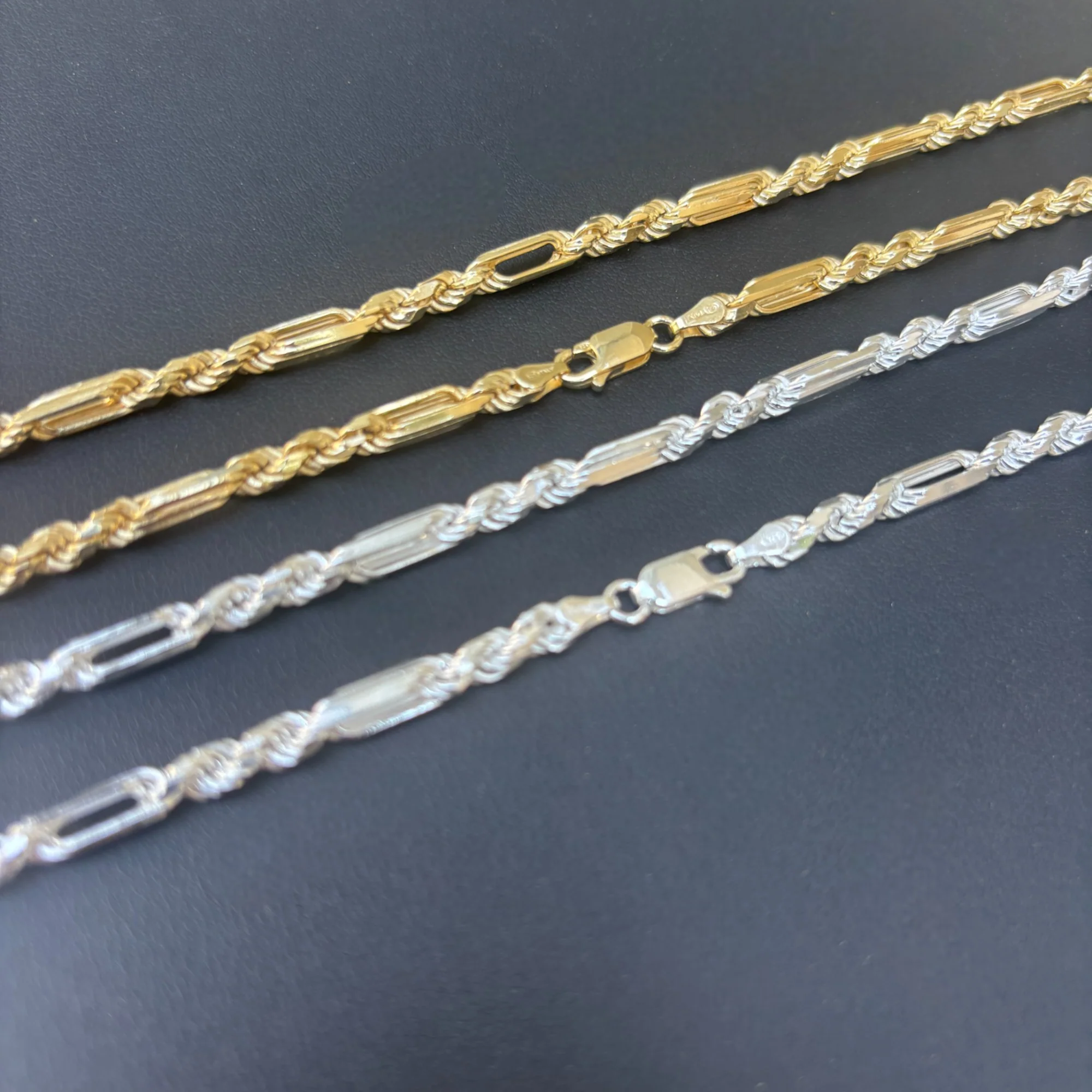 925 Sterling Silver 4mm Figarope Milano Chain Necklace - Image 3