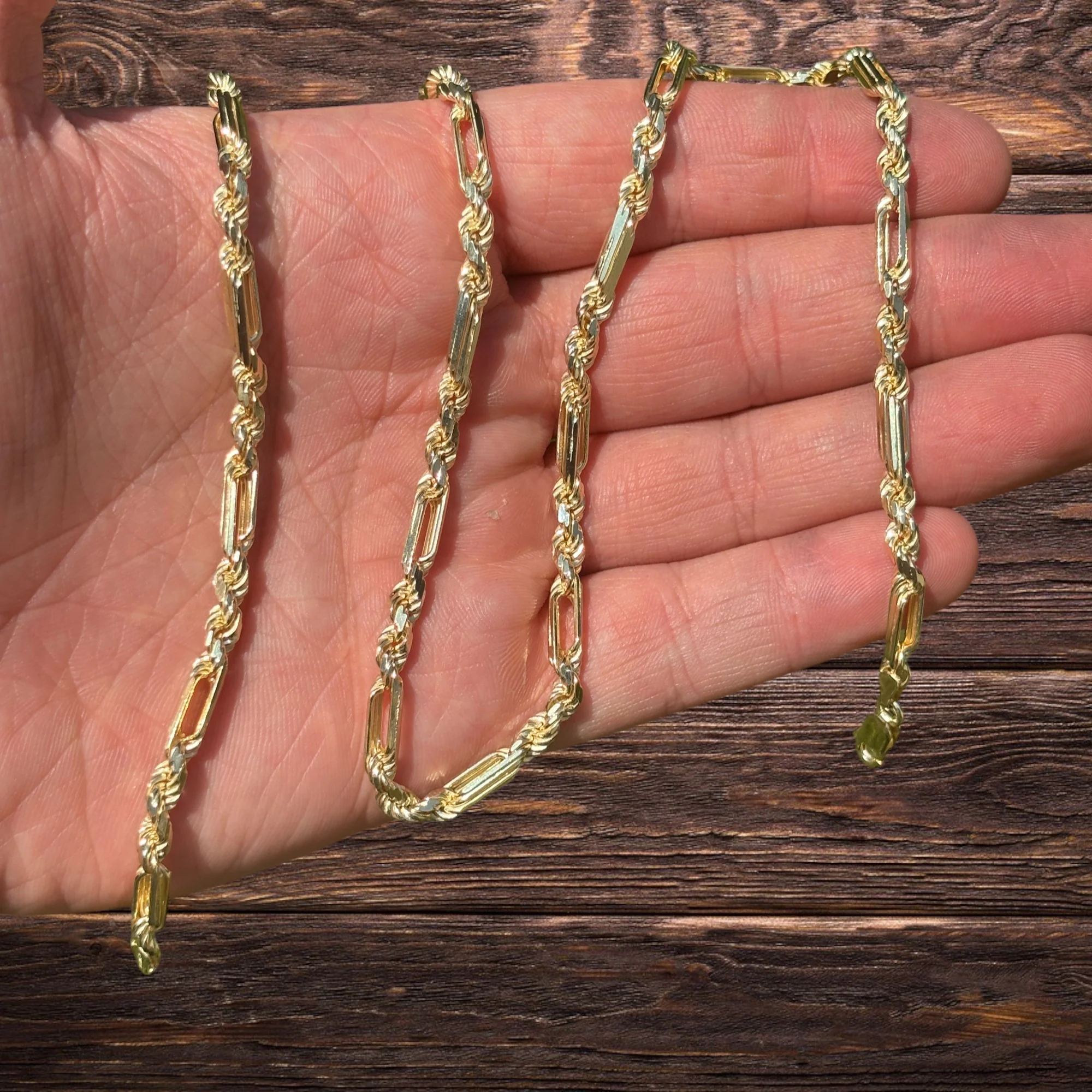 925 Sterling Silver 4mm Figarope Milano Chain Necklace - Image 5