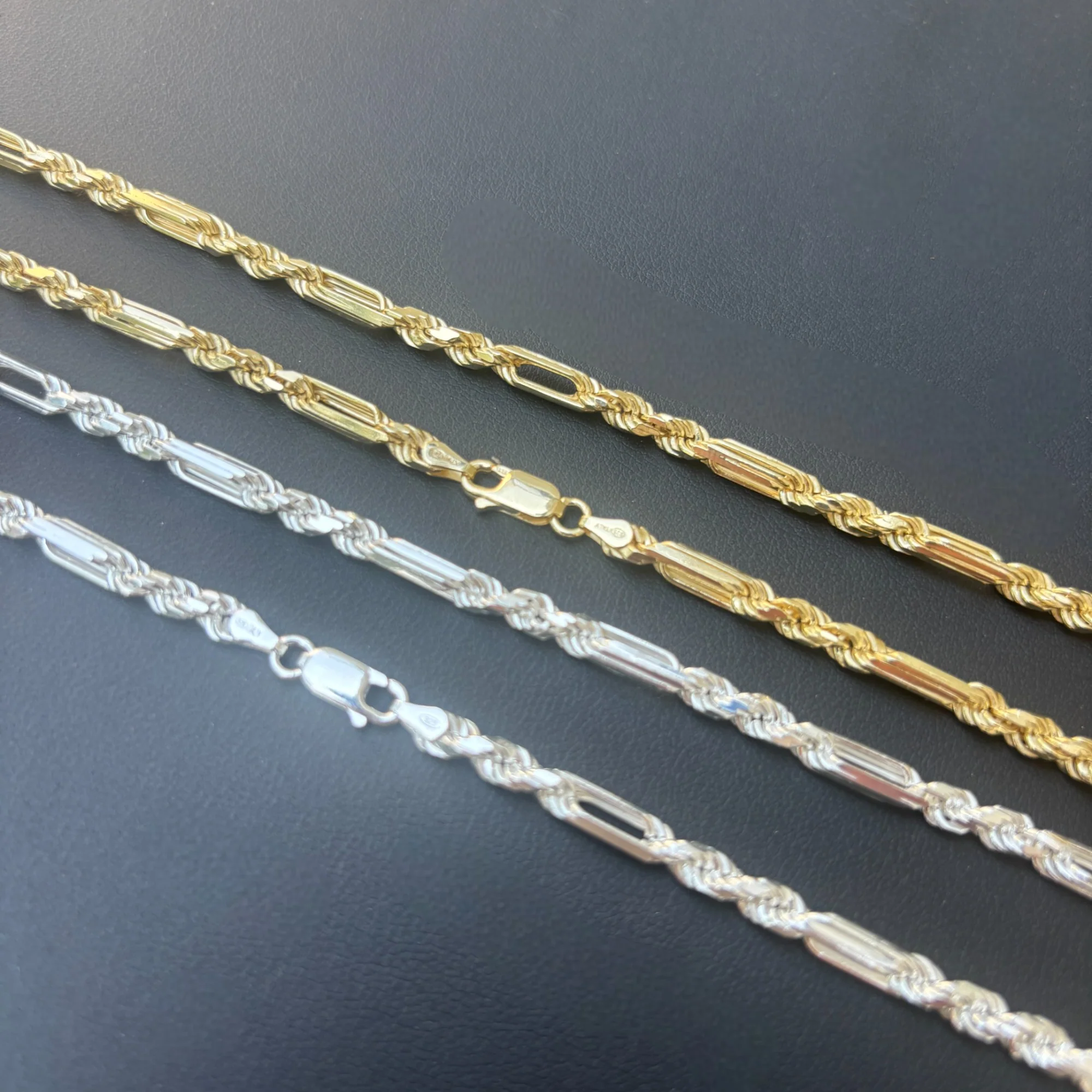 925 Sterling Silver 4mm Figarope Milano Chain Necklace - Image 9