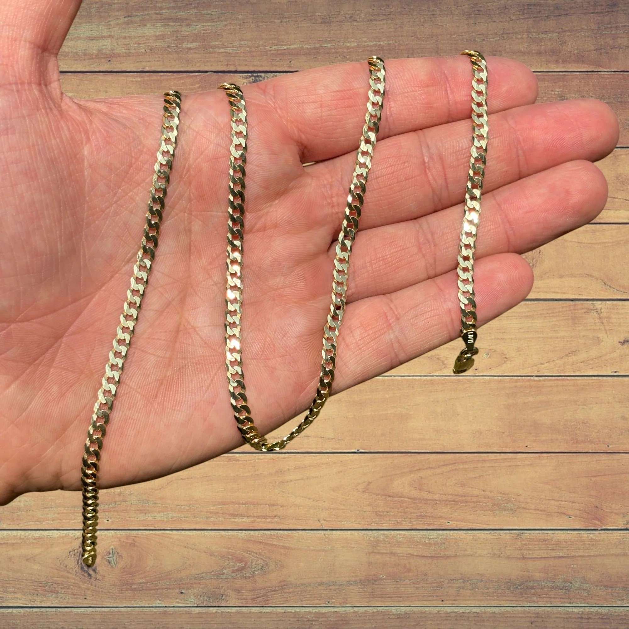 925 Sterling Silver 4mm Flat Curb Cuban Chain Necklace - Image 7