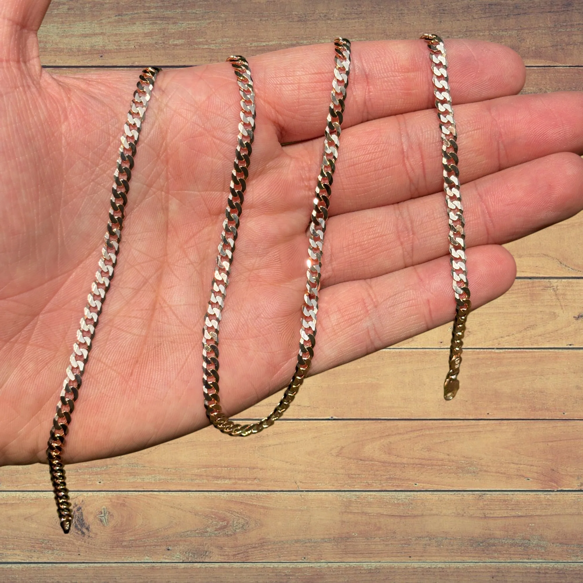 925 Sterling Silver 4mm Flat Curb Cuban Chain Necklace - Image 8