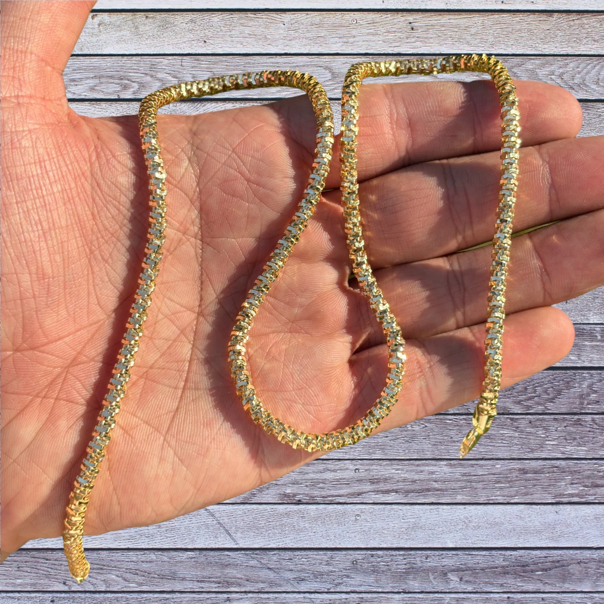 925 Sterling Silver 4mm Rock Chain Necklace - Image 6