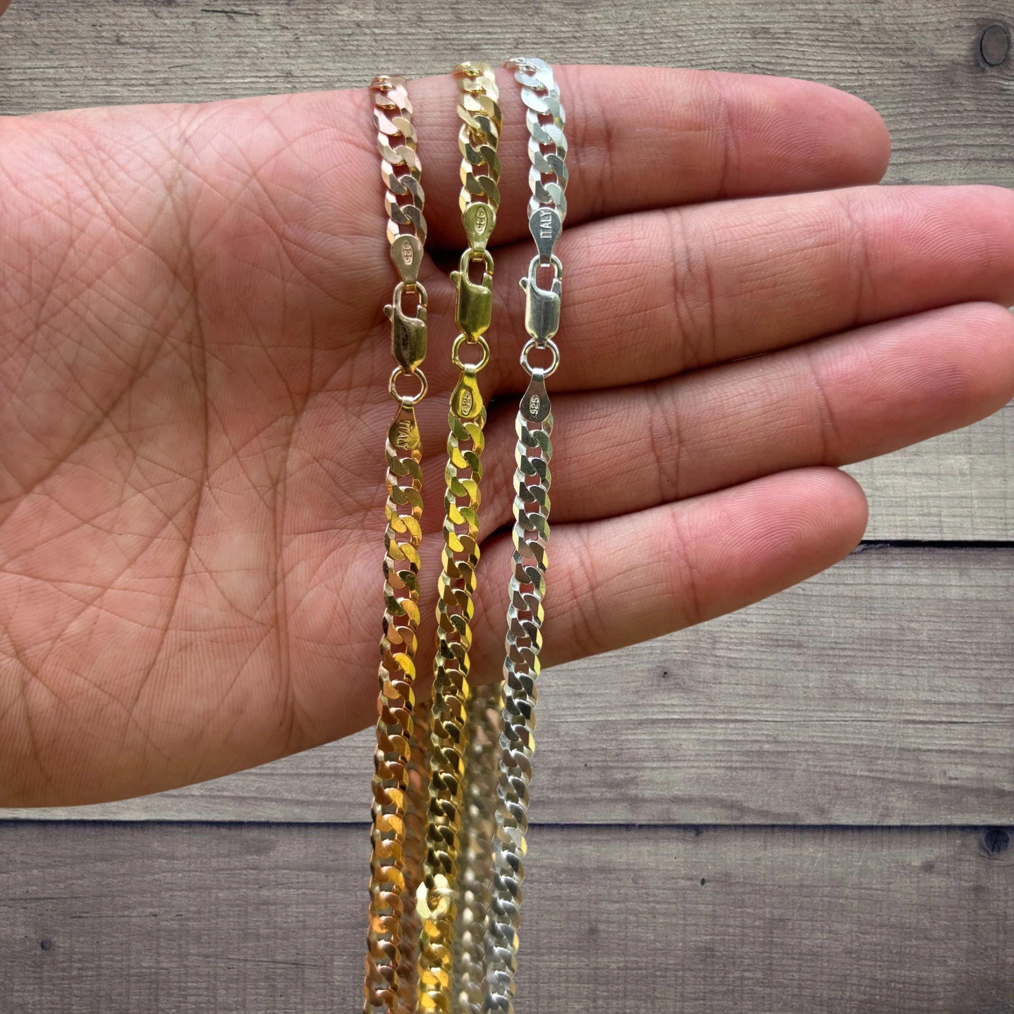 925 Sterling Silver 5mm Flat Curb Cuban Chain Necklace - Image 10