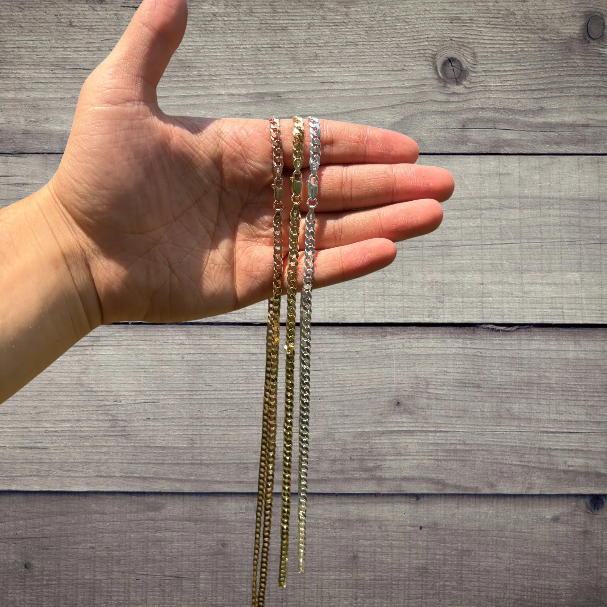 925 Sterling Silver 5mm Flat Curb Cuban Chain Necklace - Image 11