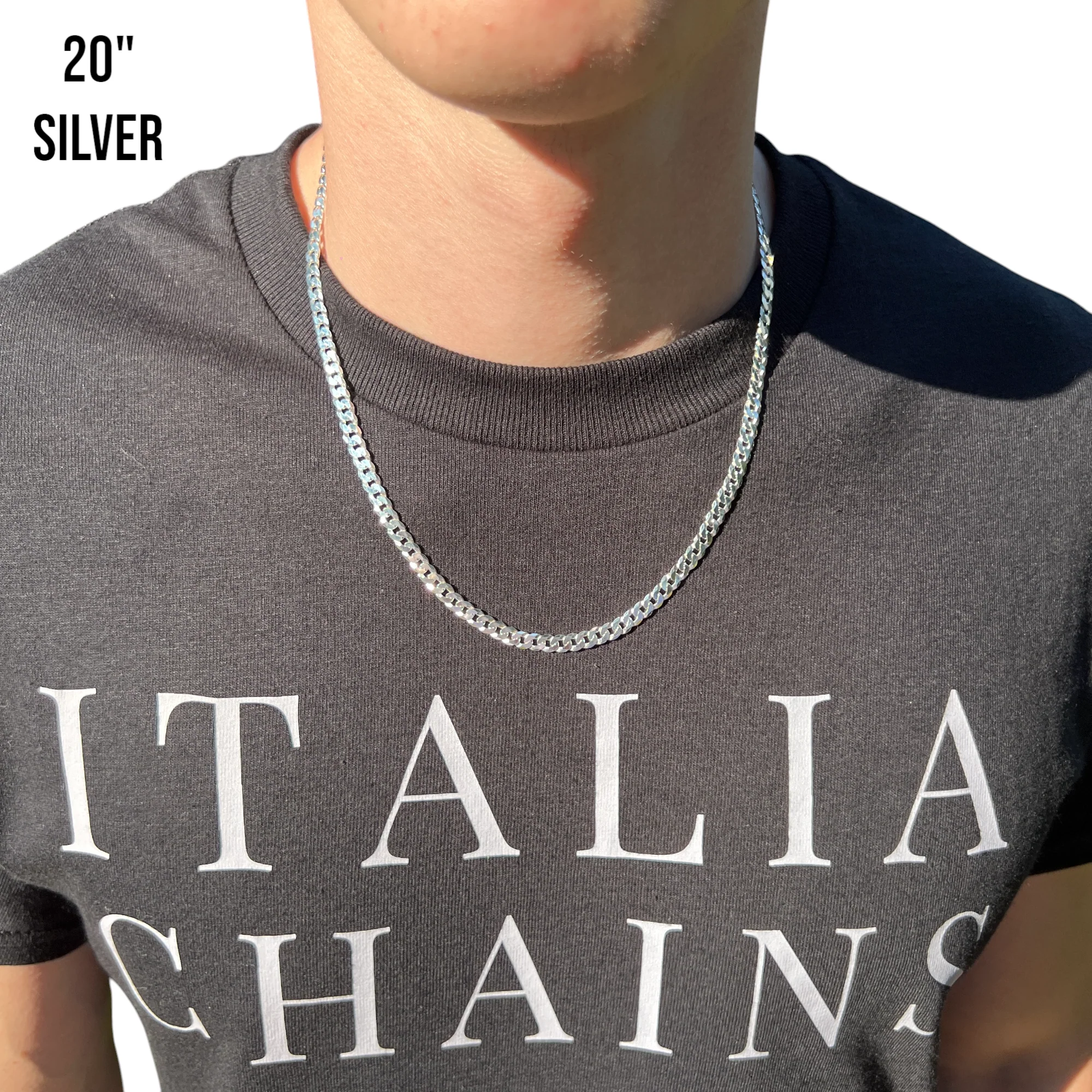 925 Sterling Silver 5mm Flat Curb Cuban Chain Necklace - Image 13