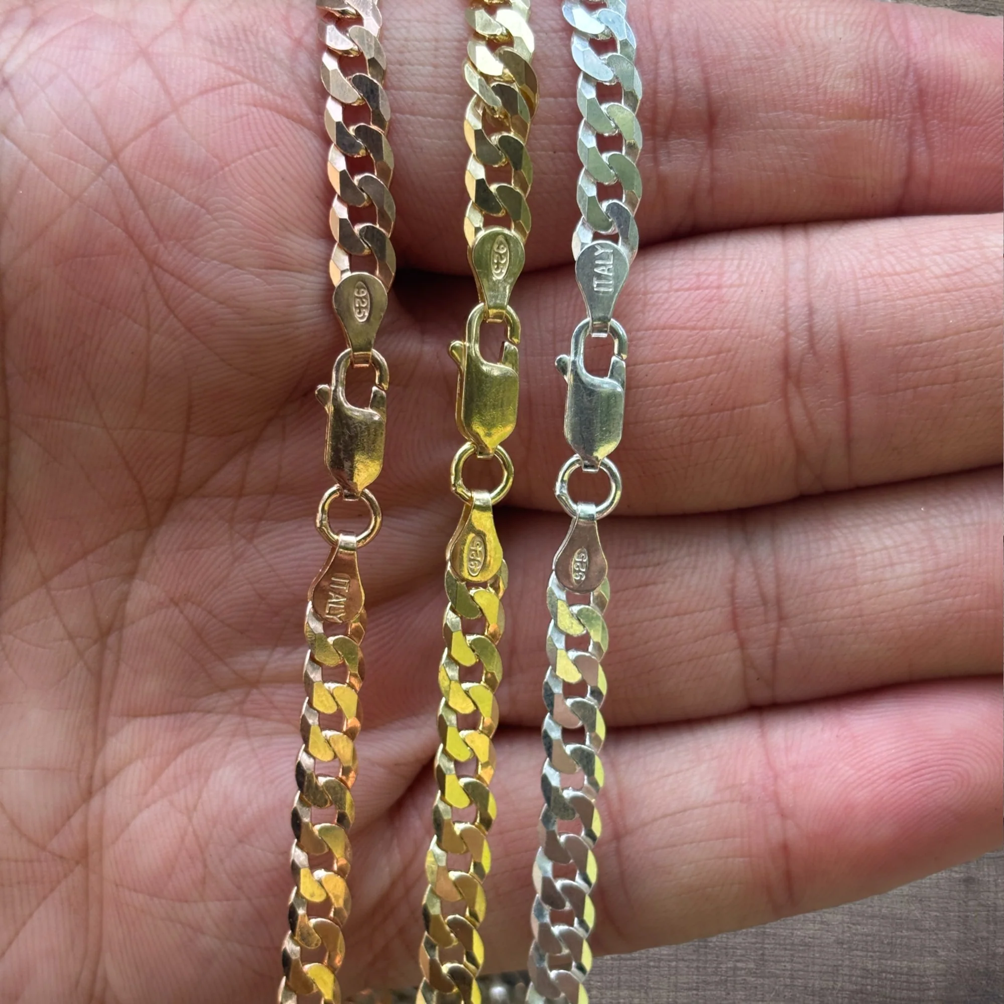 925 Sterling Silver 5mm Flat Curb Cuban Chain Necklace - Image 5