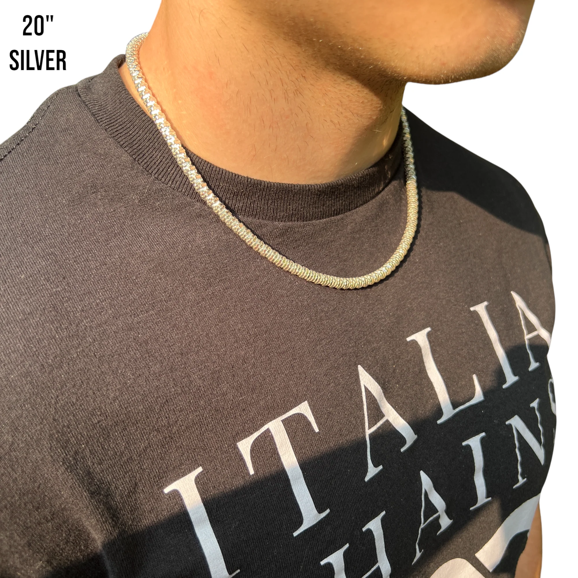 925 Sterling Silver 5mm Rock Chain Necklace - Image 12