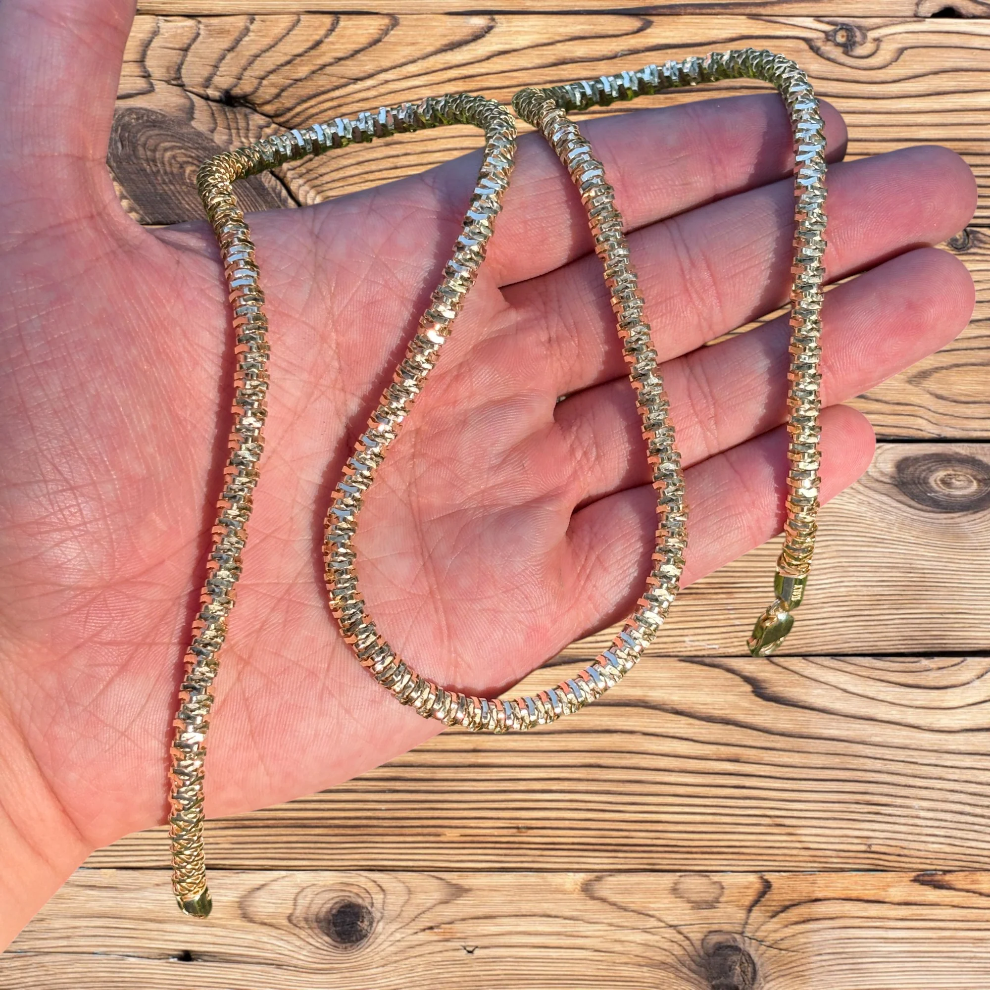 925 Sterling Silver 5mm Rock Chain Necklace - Image 5
