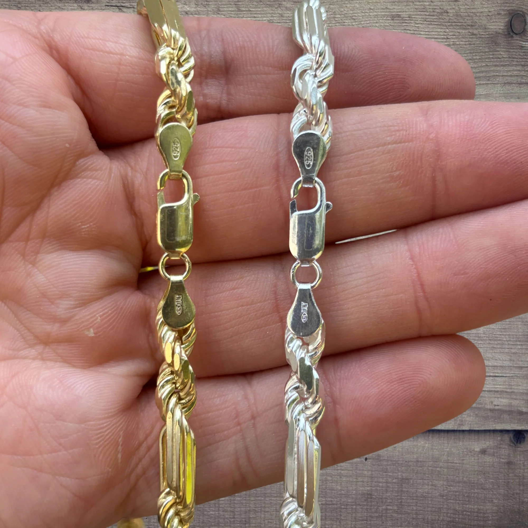 925 Sterling Silver 6mm Figarope Milano Chain Necklace - Image 11