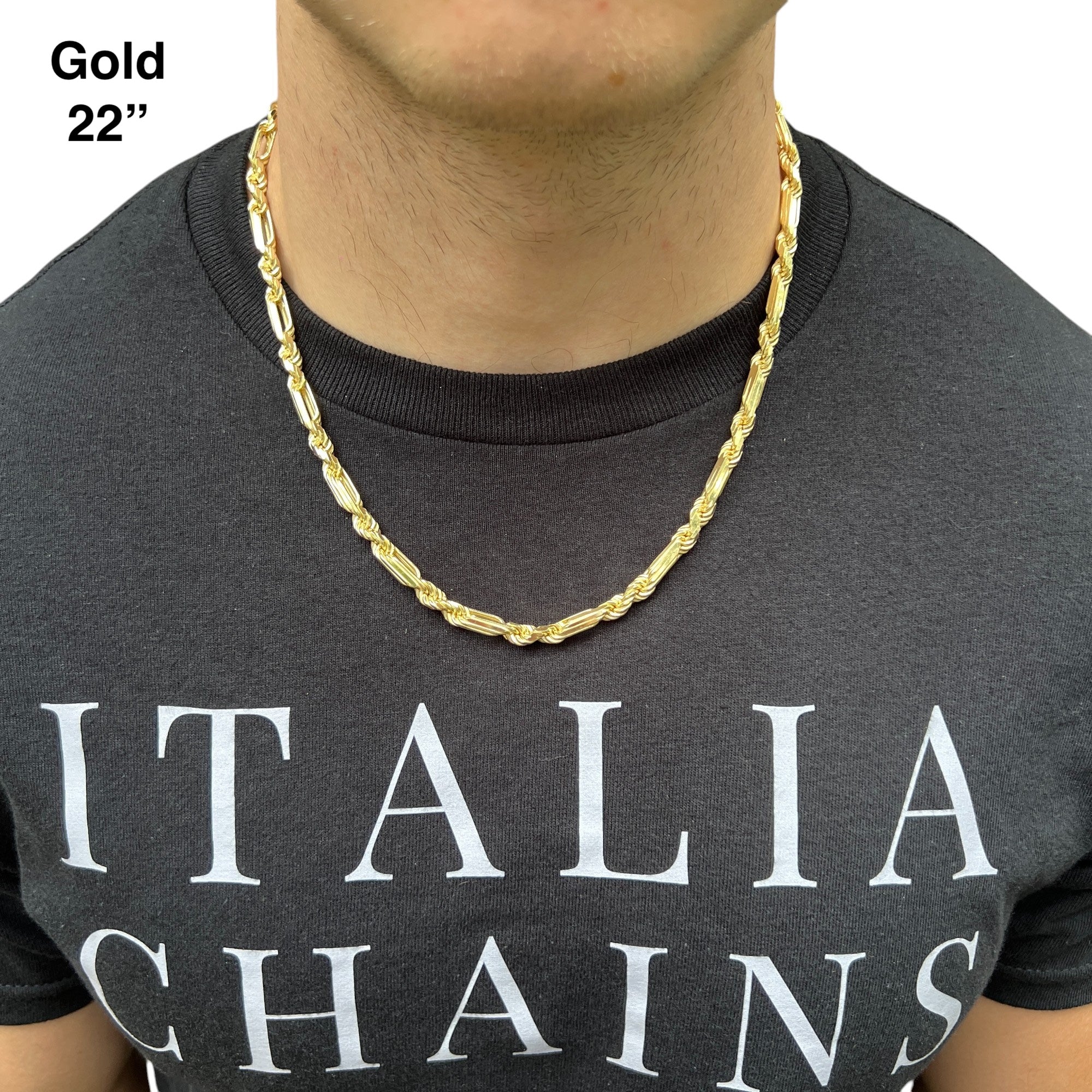 925 Sterling Silver 6mm Figarope Milano Chain Necklace - Image 14