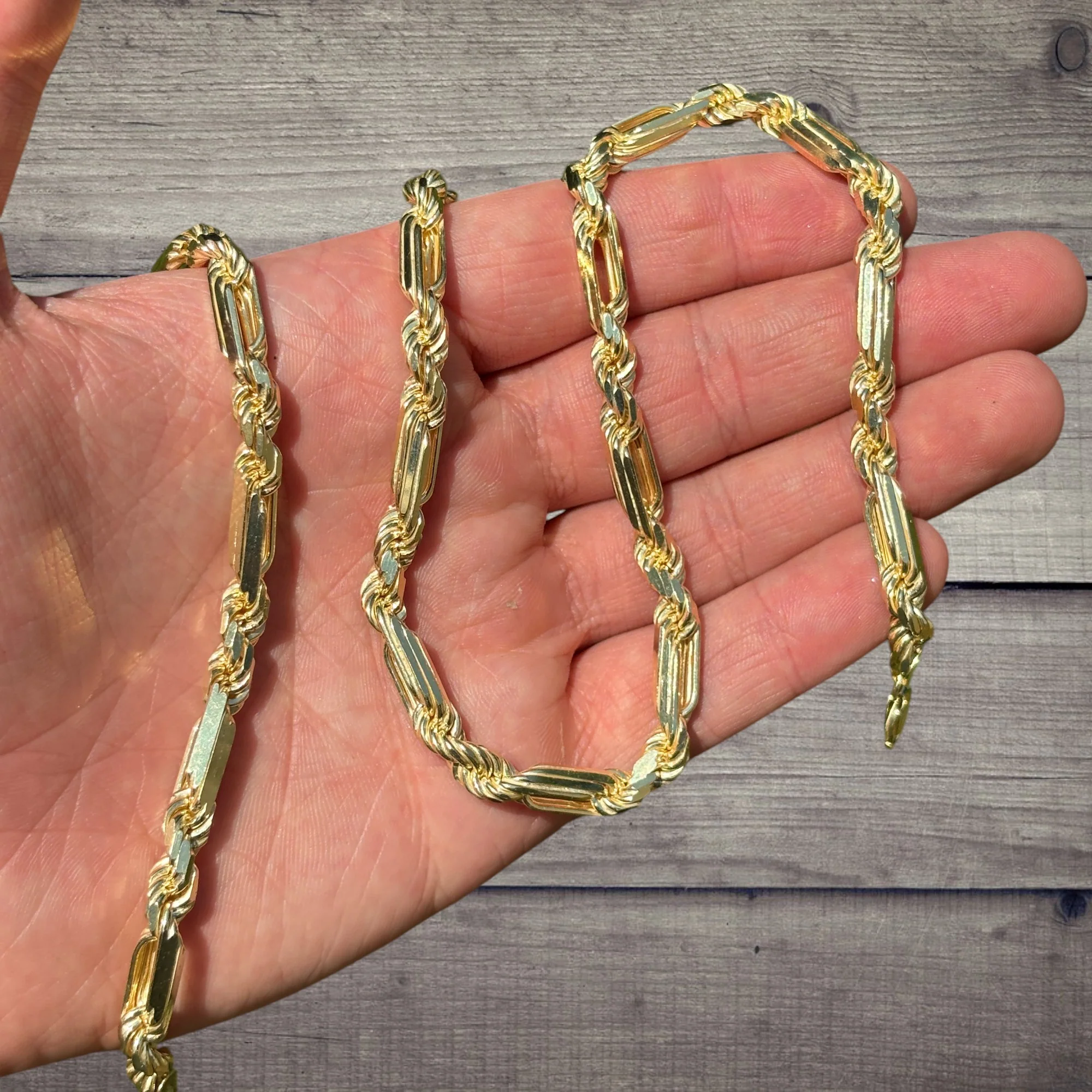 925 Sterling Silver 6mm Figarope Milano Chain Necklace - Image 5