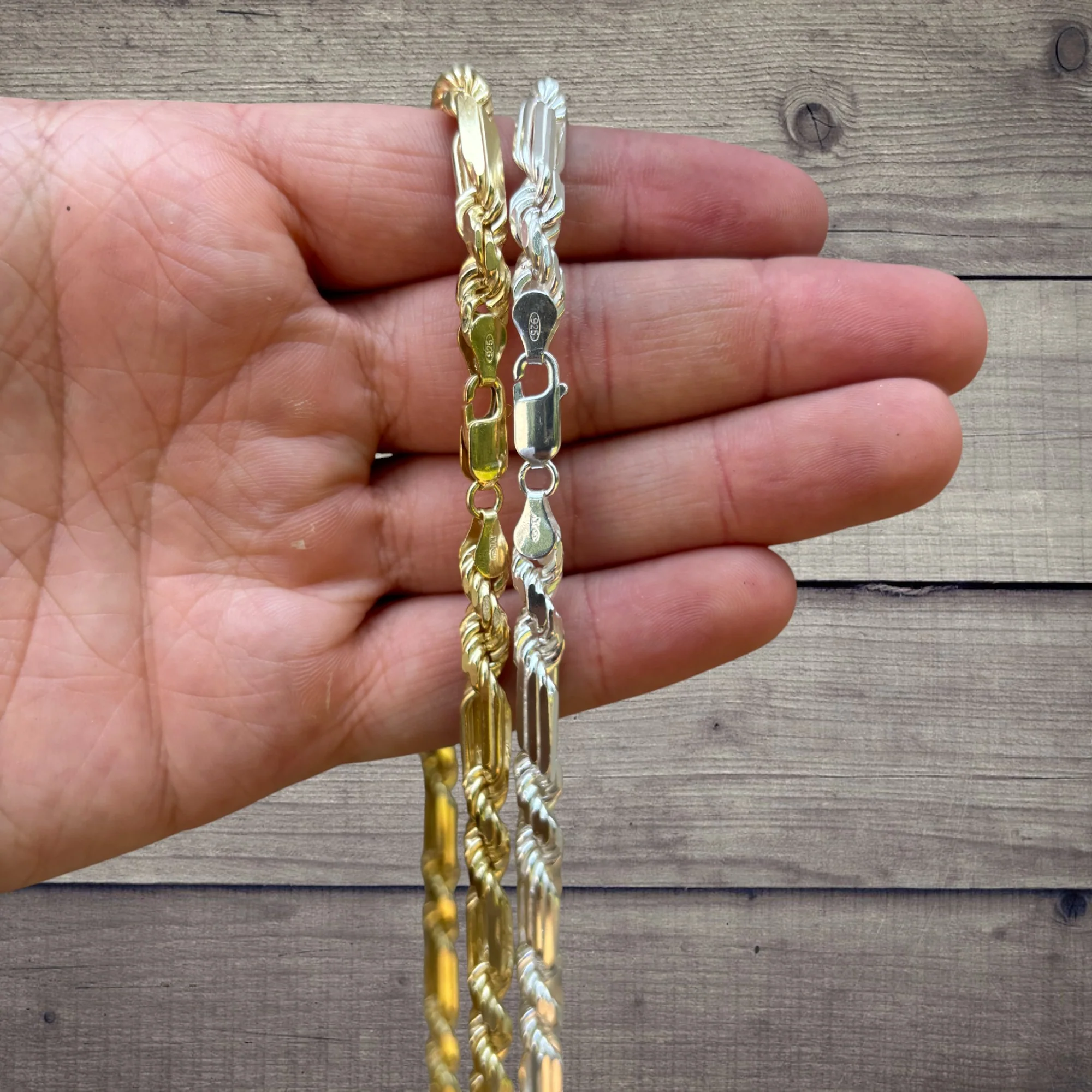 925 Sterling Silver 6mm Figarope Milano Chain Necklace - Image 6