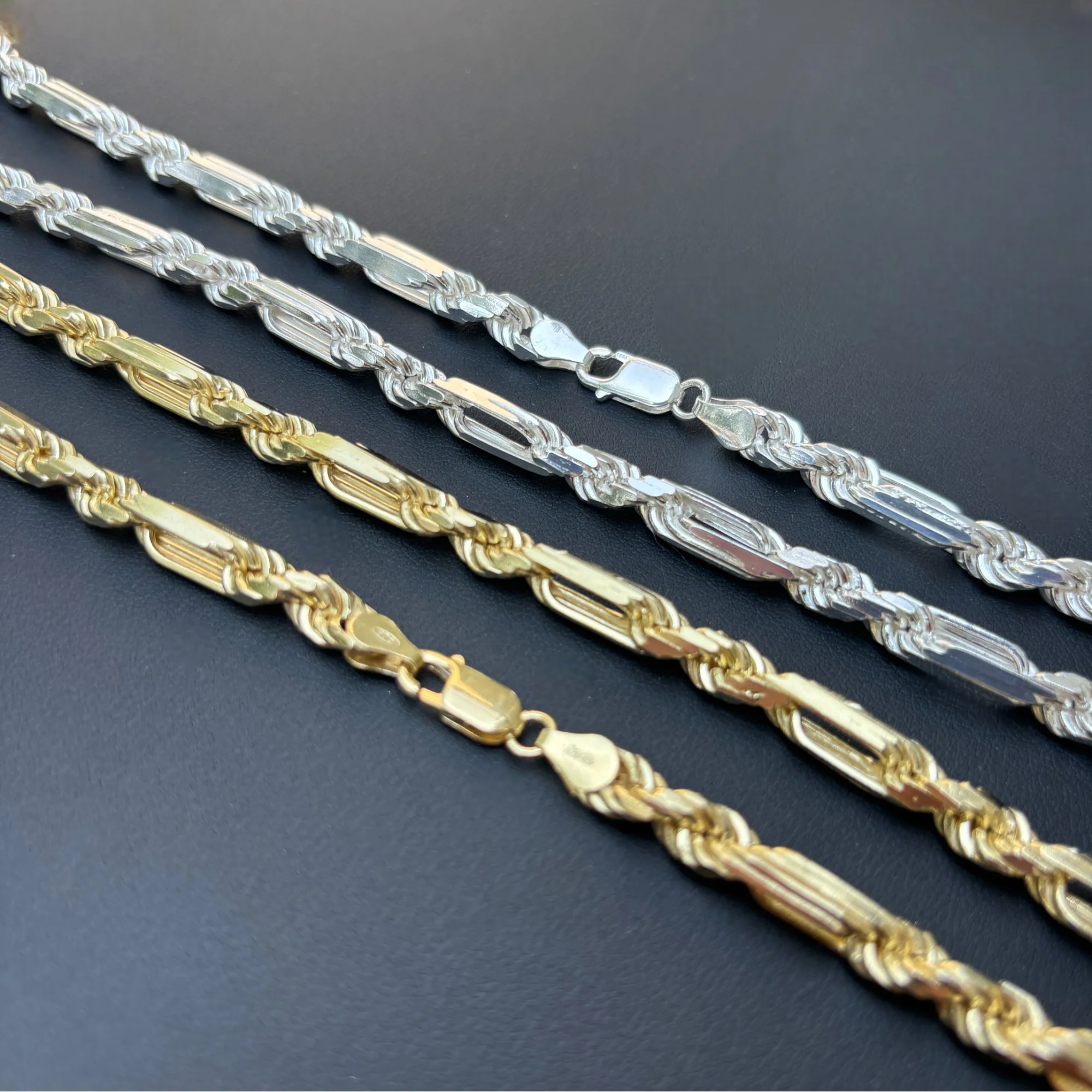 925 Sterling Silver 6mm Figarope Milano Chain Necklace - Image 9