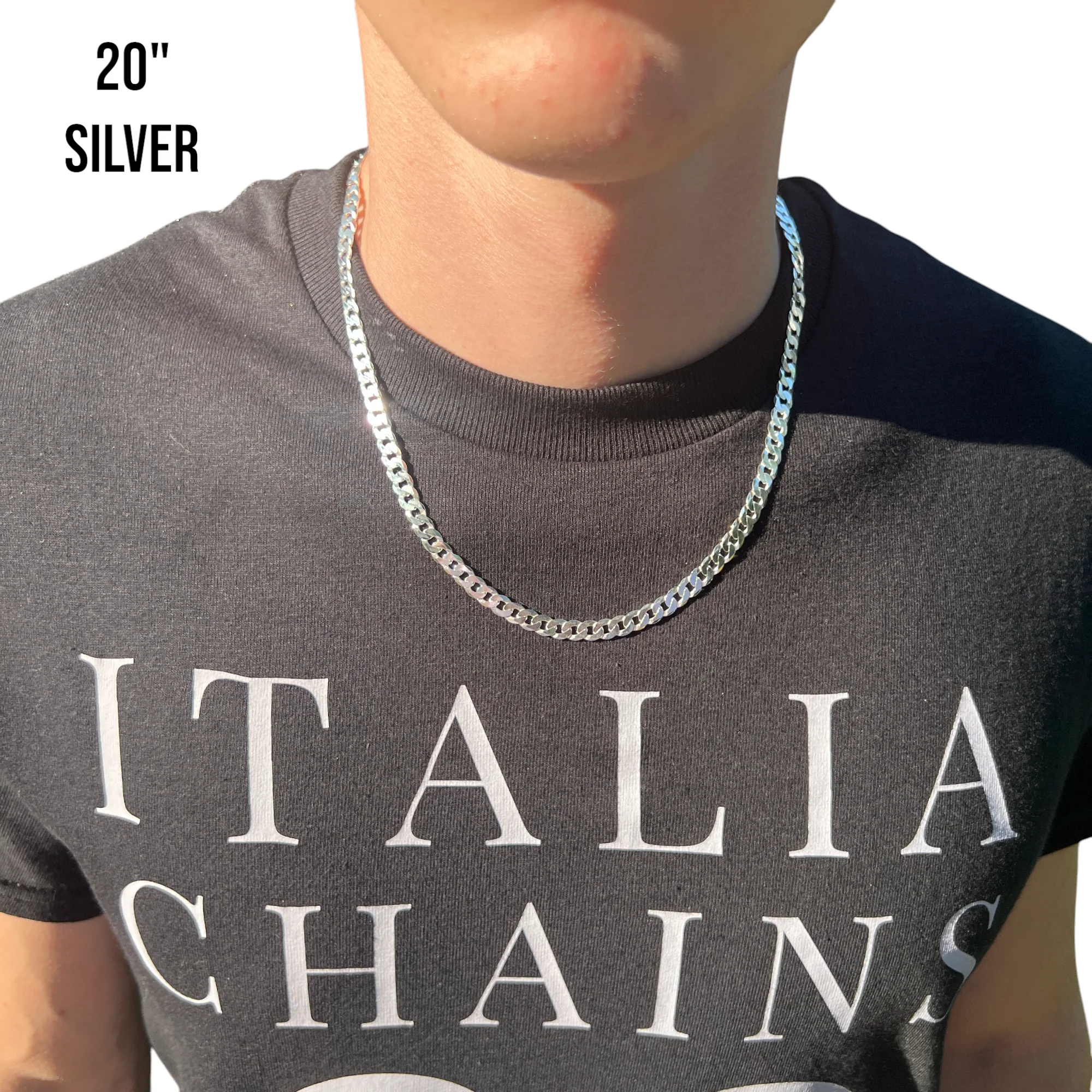925 Sterling Silver 6mm Flat Curb Cuban Chain Necklace - Image 12