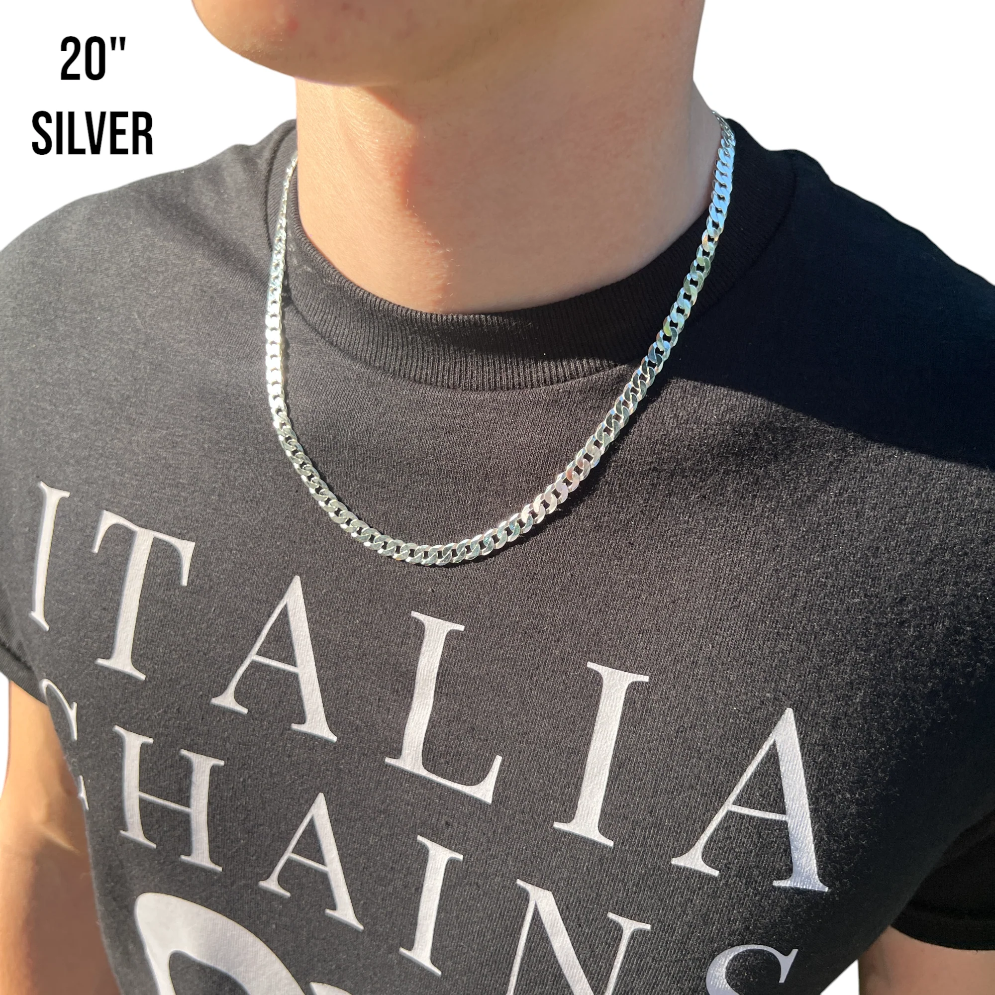 925 Sterling Silver 6mm Flat Curb Cuban Chain Necklace - Image 13