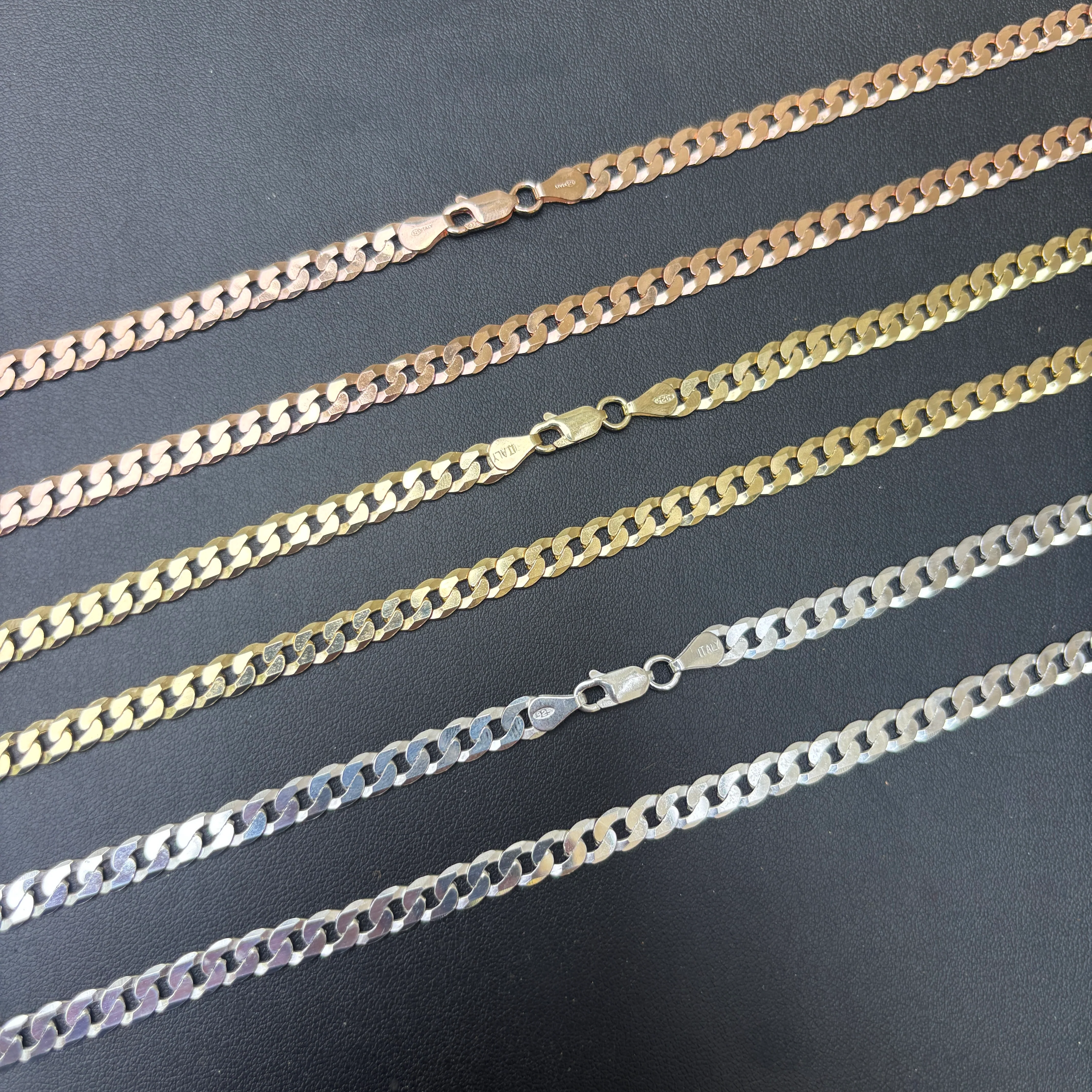 925 Sterling Silver 6mm Flat Curb Cuban Chain Necklace - Image 4