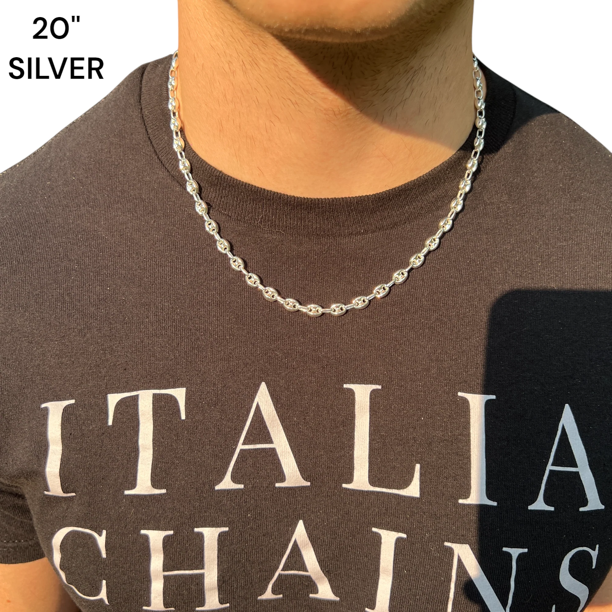 925 Sterling Silver 6mm Puffed Gucci Chain Necklace - Image 10