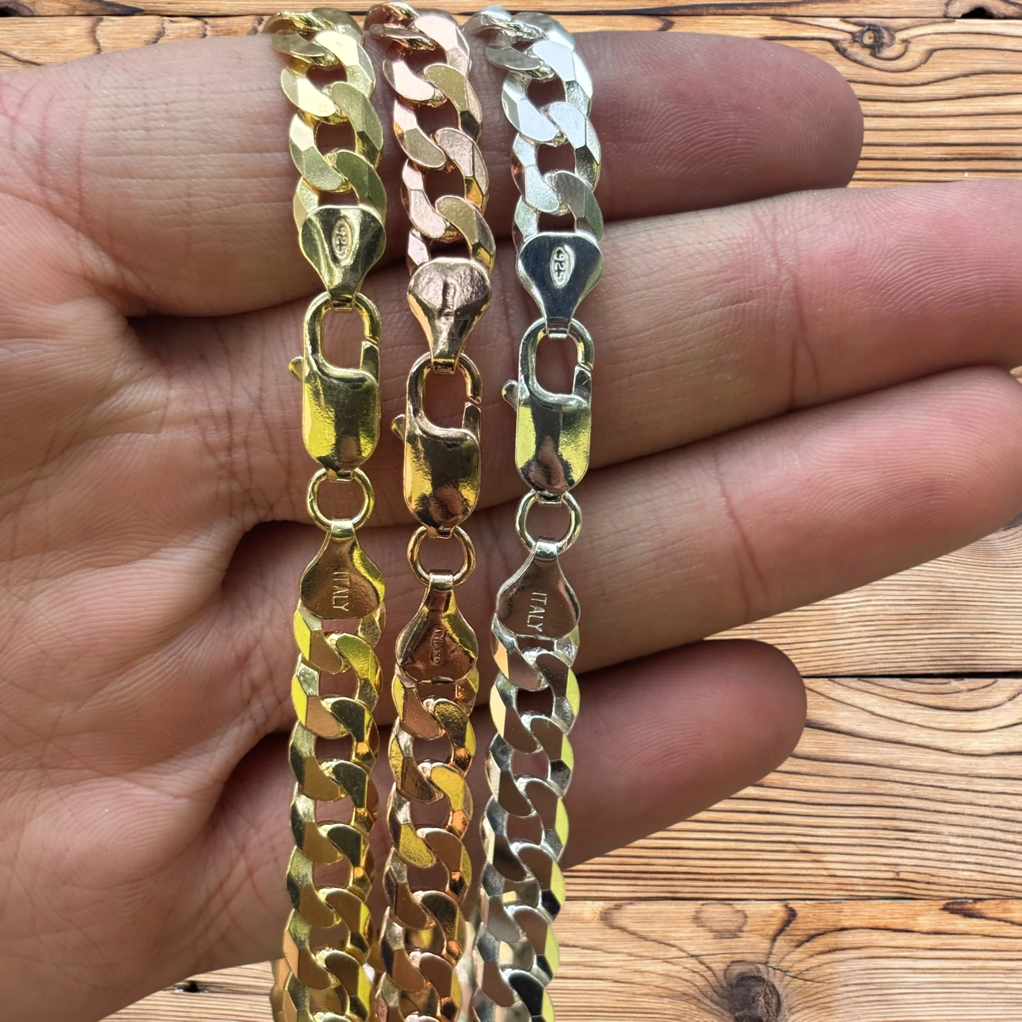 925 Sterling Silver 8mm Flat Curb Cuban Chain Necklace - Image 5