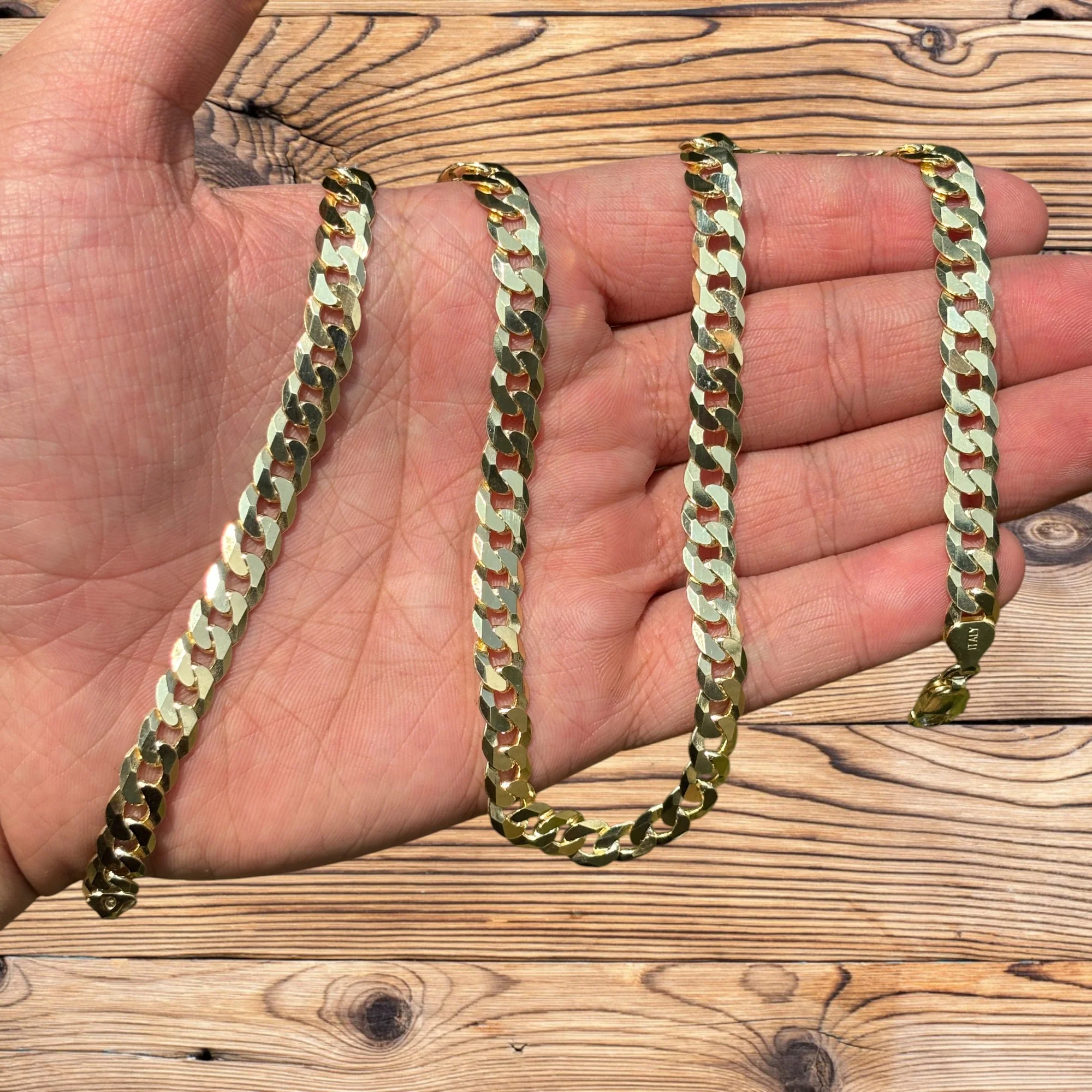 925 Sterling Silver 8mm Flat Curb Cuban Chain Necklace - Image 7