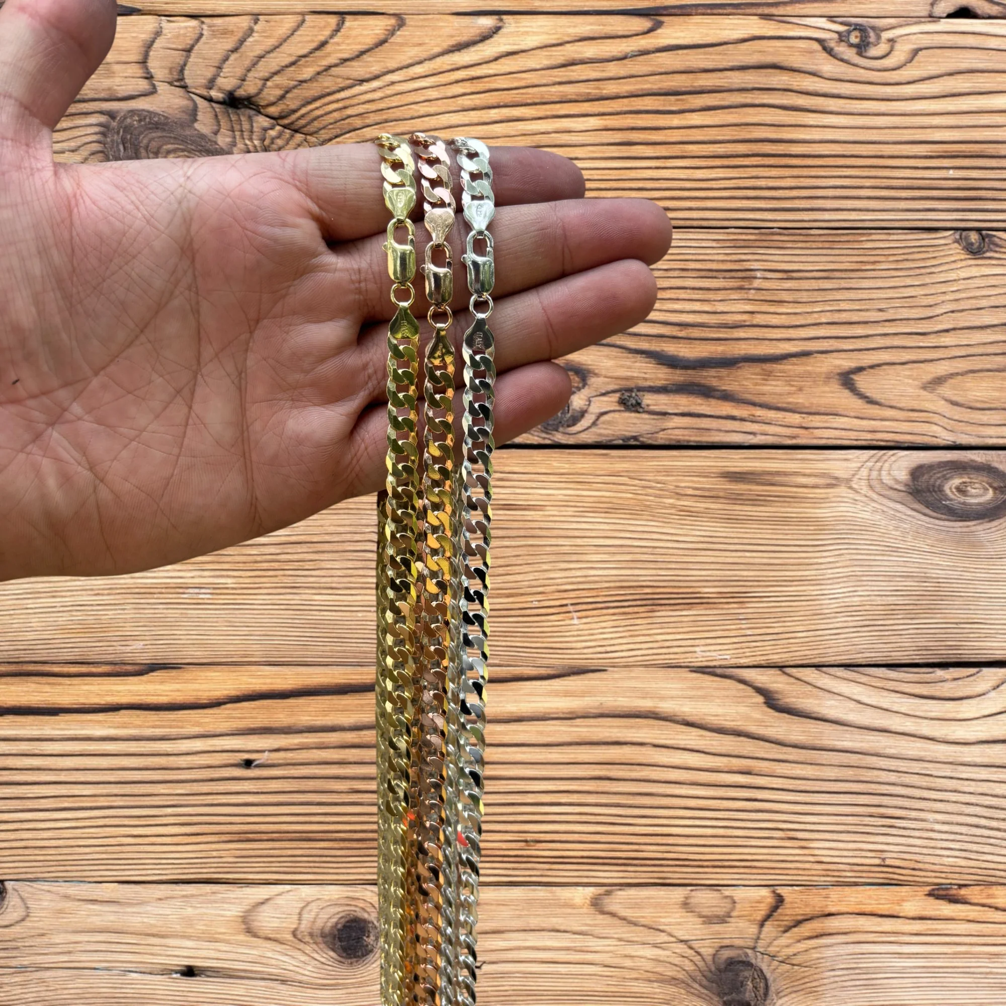 925 Sterling Silver 8mm Flat Curb Cuban Chain Necklace - Image 9