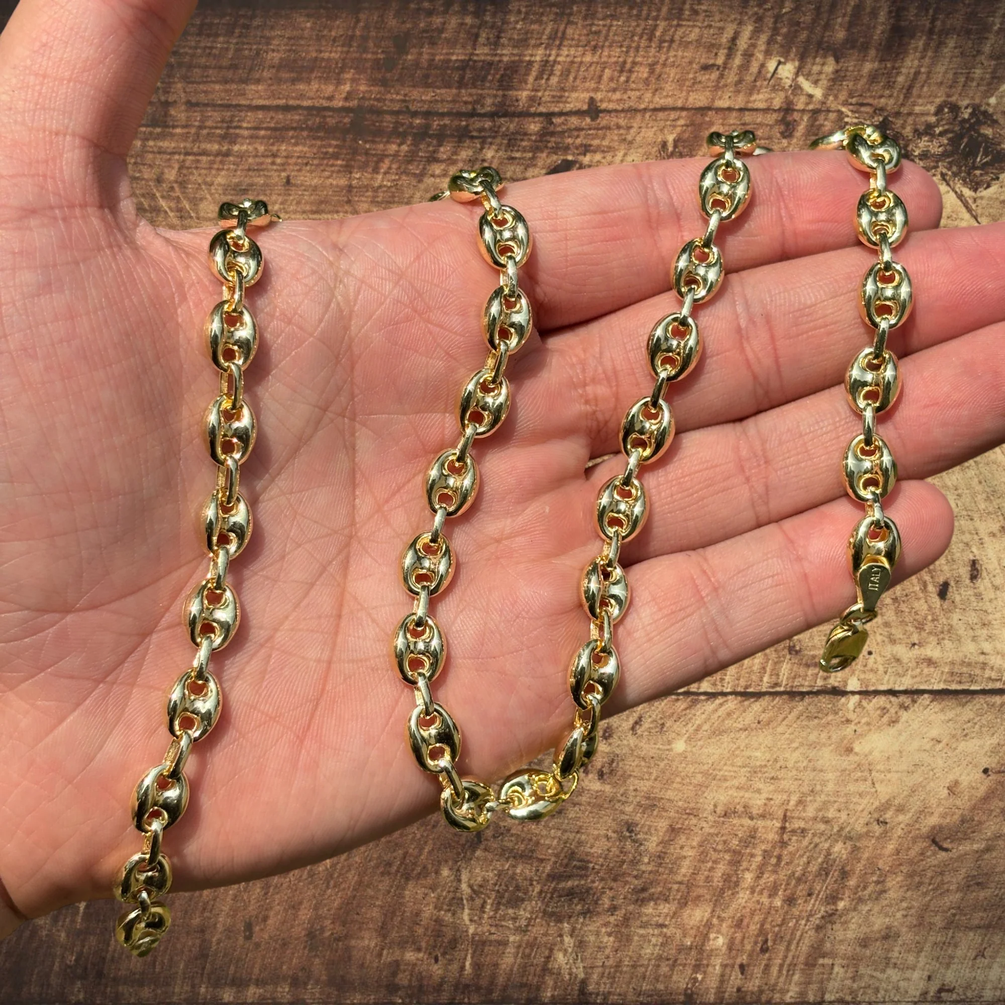 925 Sterling Silver 8mm Puffed Gucci Chain Necklace - Image 5