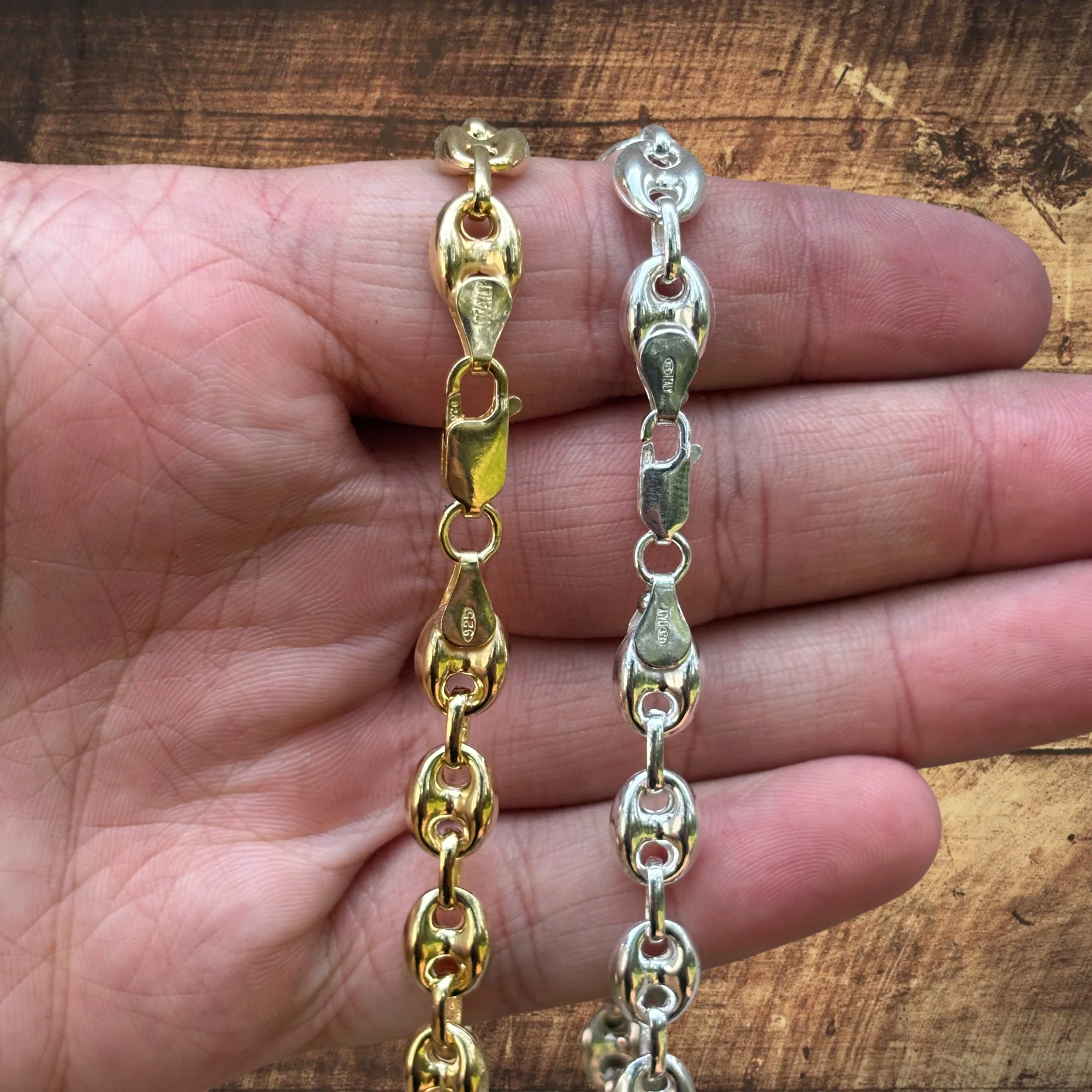 925 Sterling Silver 8mm Puffed Gucci Chain Necklace - Image 6