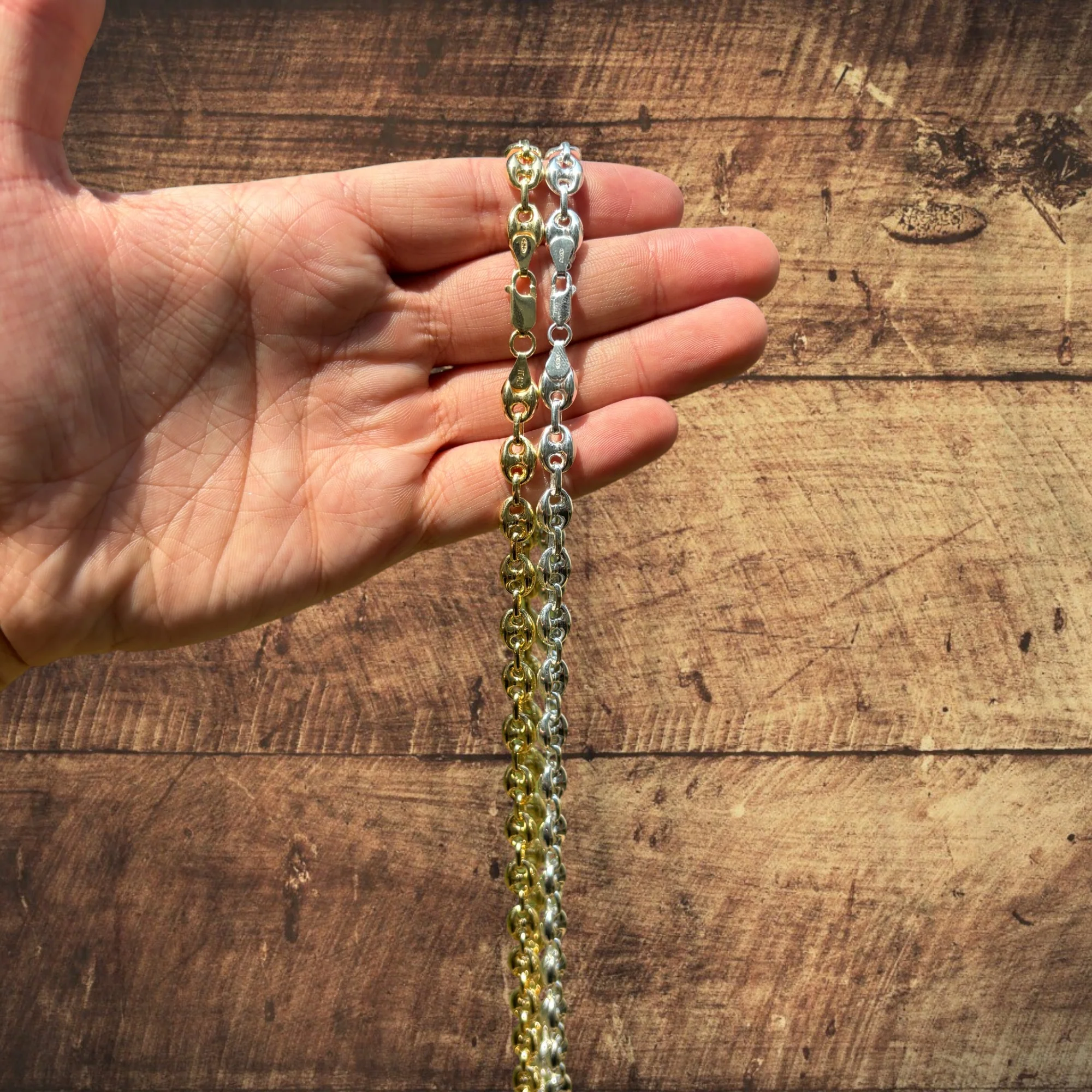 925 Sterling Silver 8mm Puffed Gucci Chain Necklace - Image 8