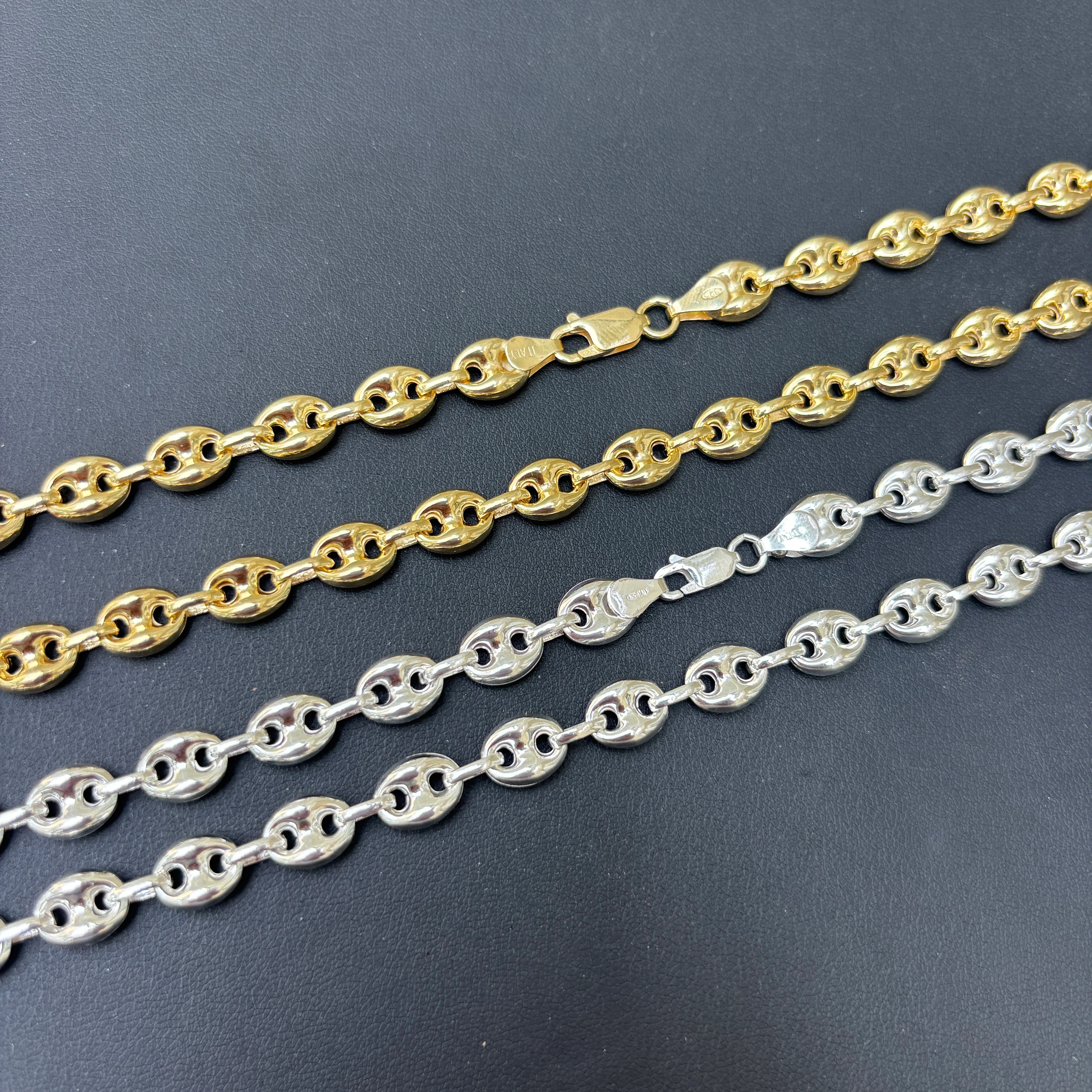 925 Sterling Silver 8mm Puffed Gucci Chain Necklace - Image 9