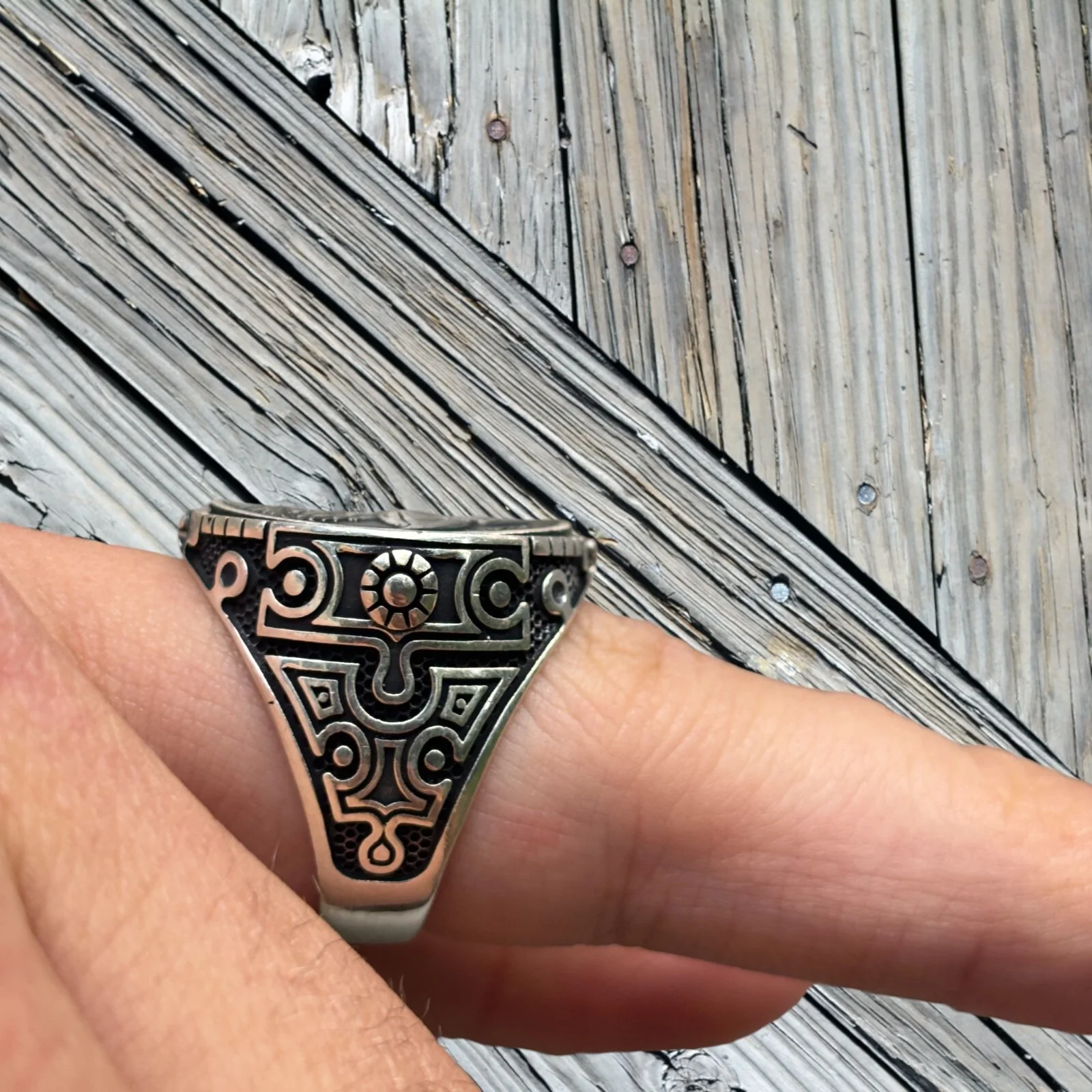 925 Sterling Silver American Eagle Ring - Image 7